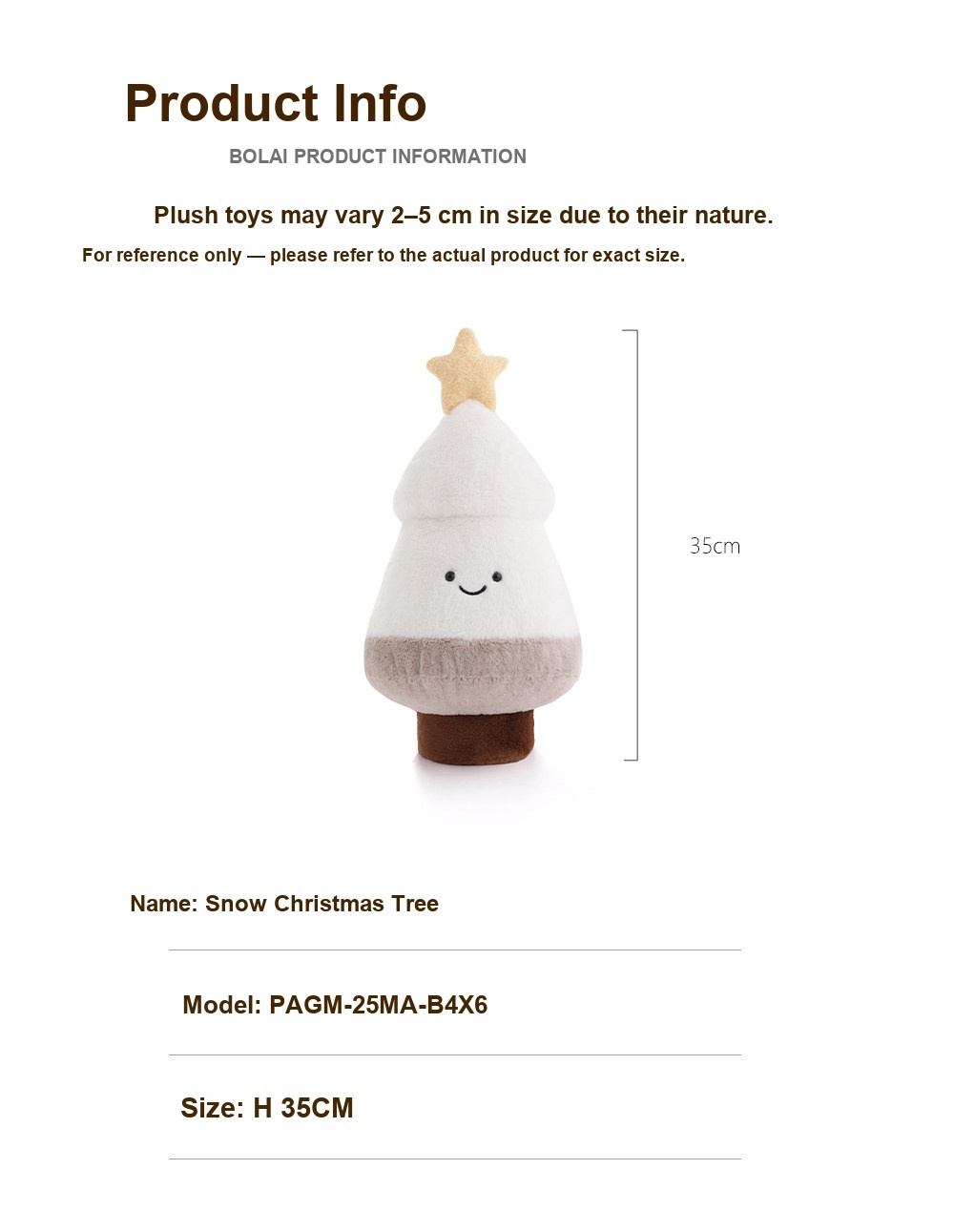 Snowy Christmas Tree & Star Plush Toy