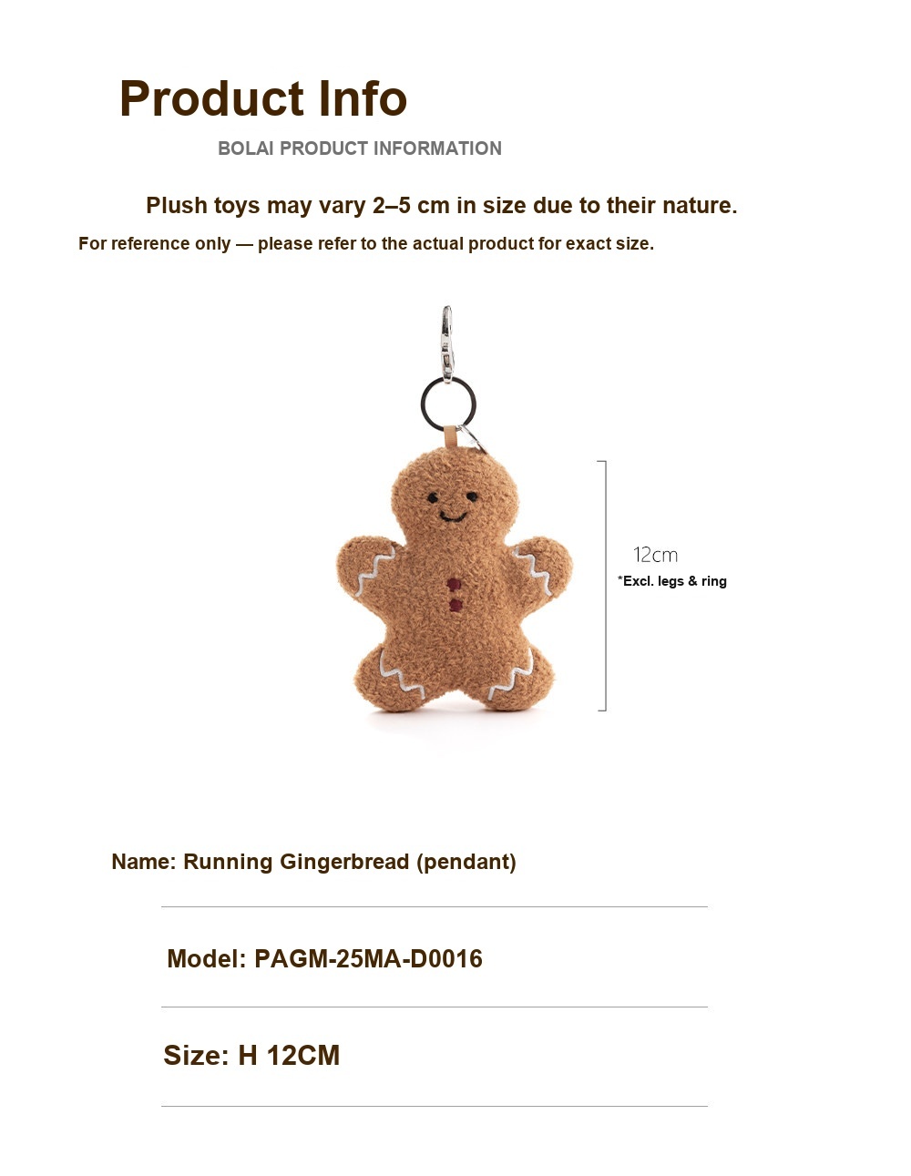 Gingerbread Man Plush Charm