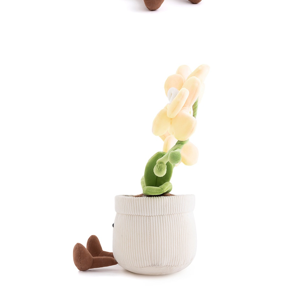Yellow Phalaenopsis Orchid Pot Plush