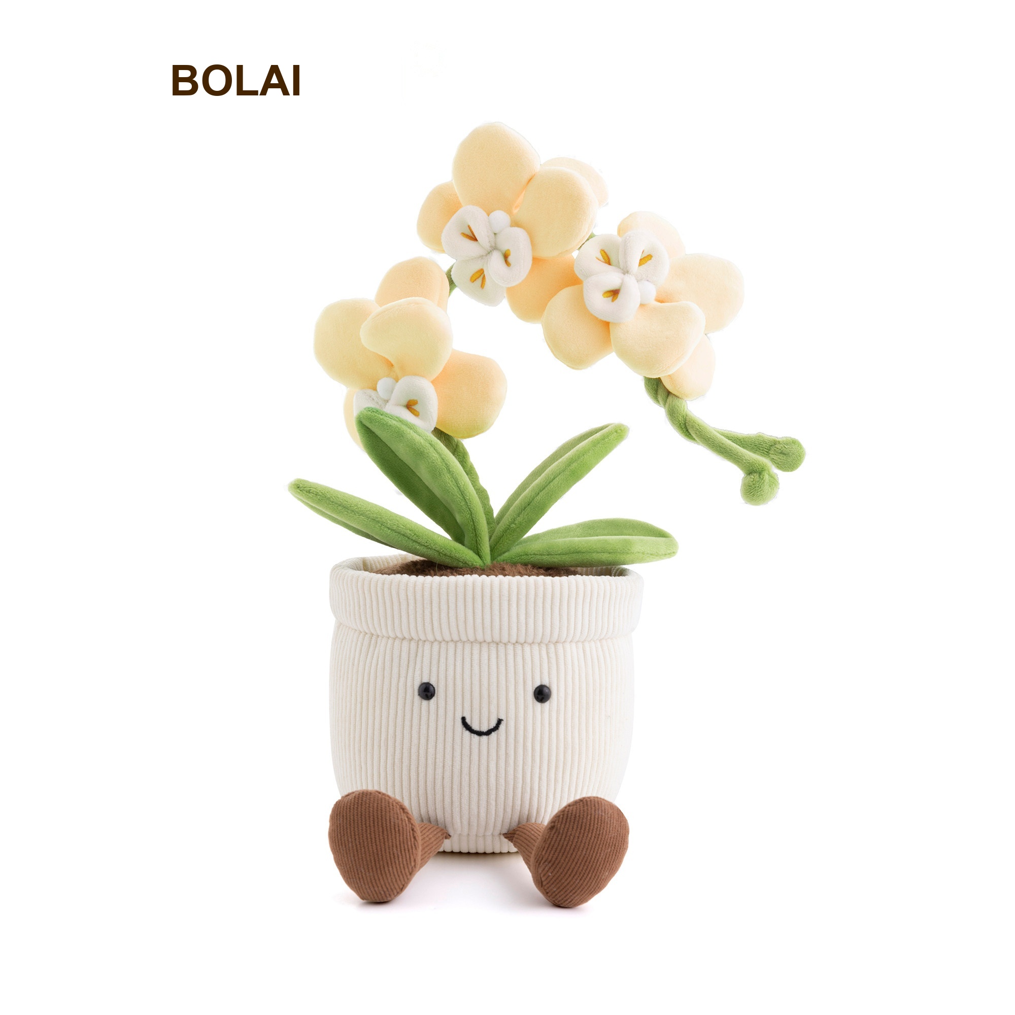 Yellow Phalaenopsis Orchid Pot Plush