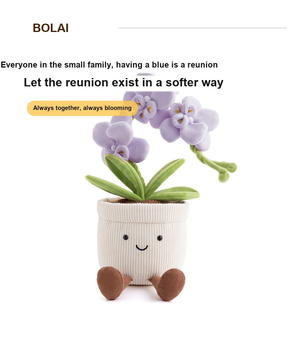 Purple Phalaenopsis Orchid Pot Plush