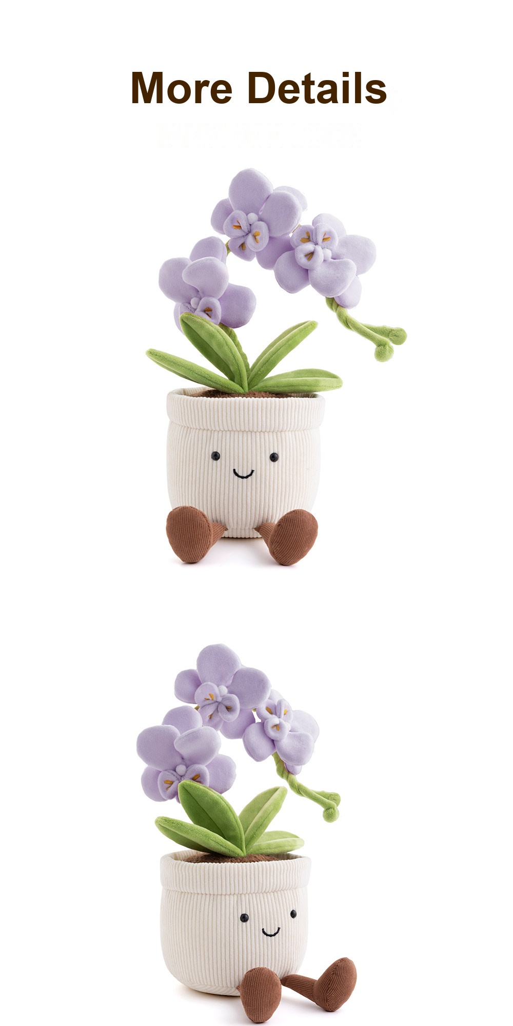 Purple Phalaenopsis Orchid Pot Plush