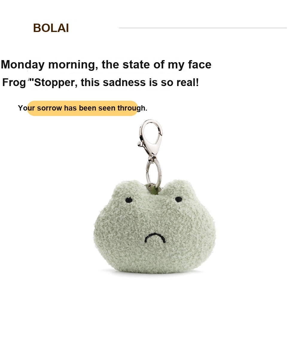Grumpy Frog Plush Charm