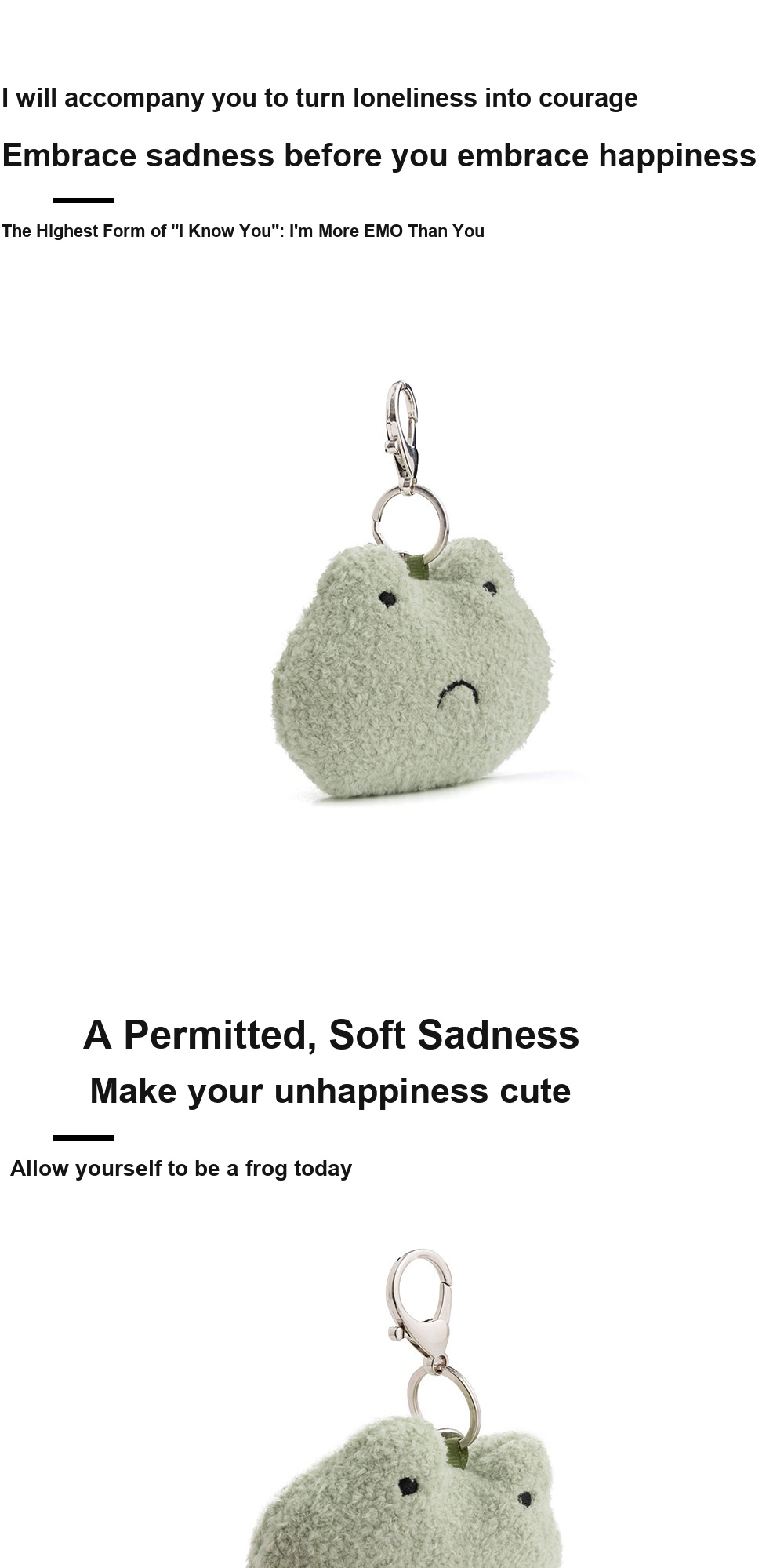 Grumpy Frog Plush Charm