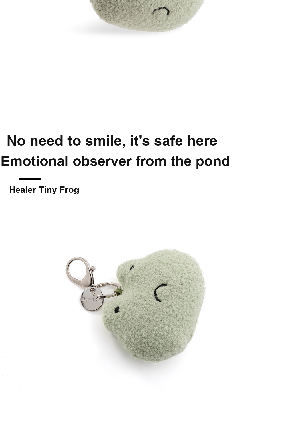 Grumpy Frog Plush Charm