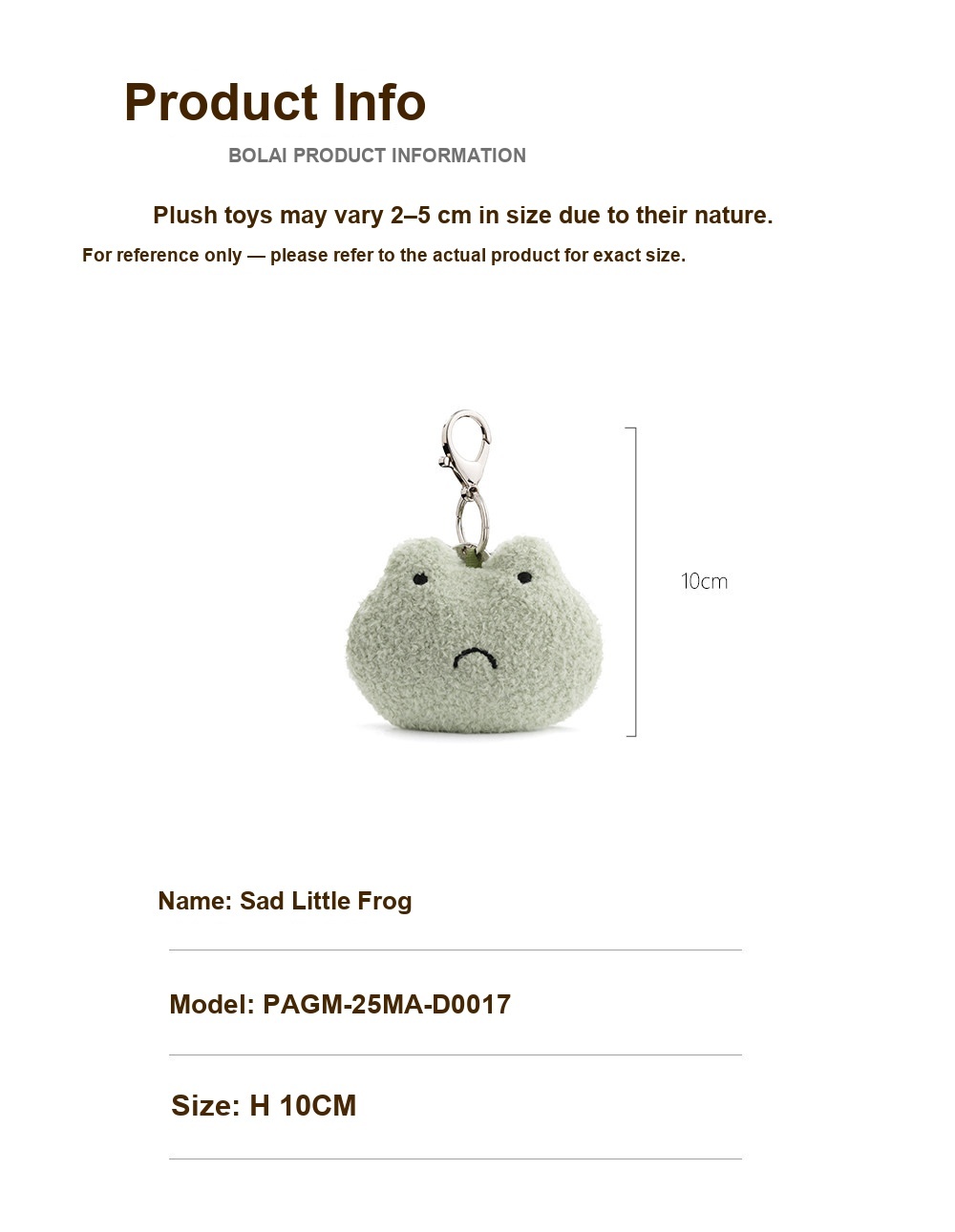Grumpy Frog Plush Charm