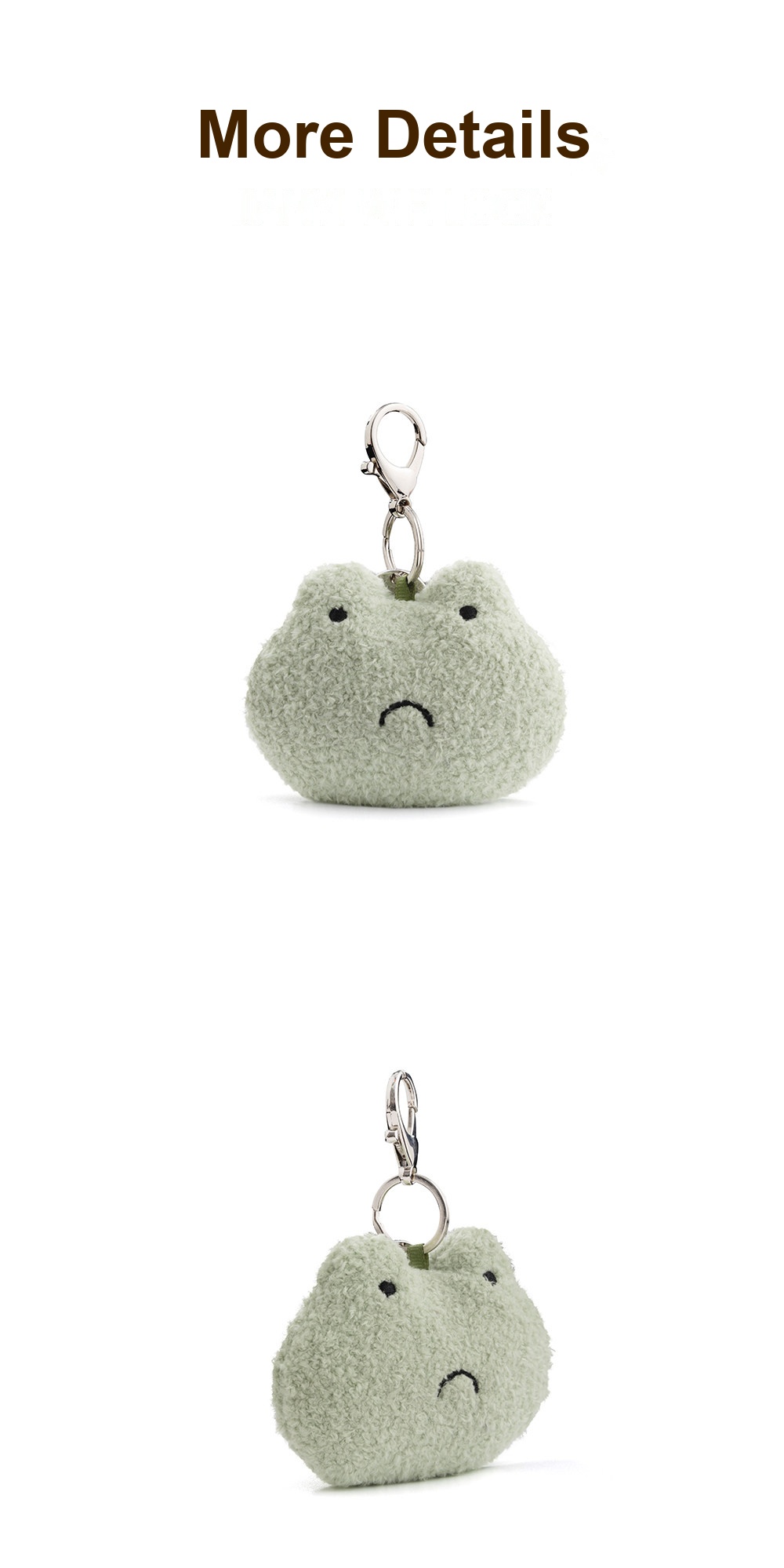 Grumpy Frog Plush Charm