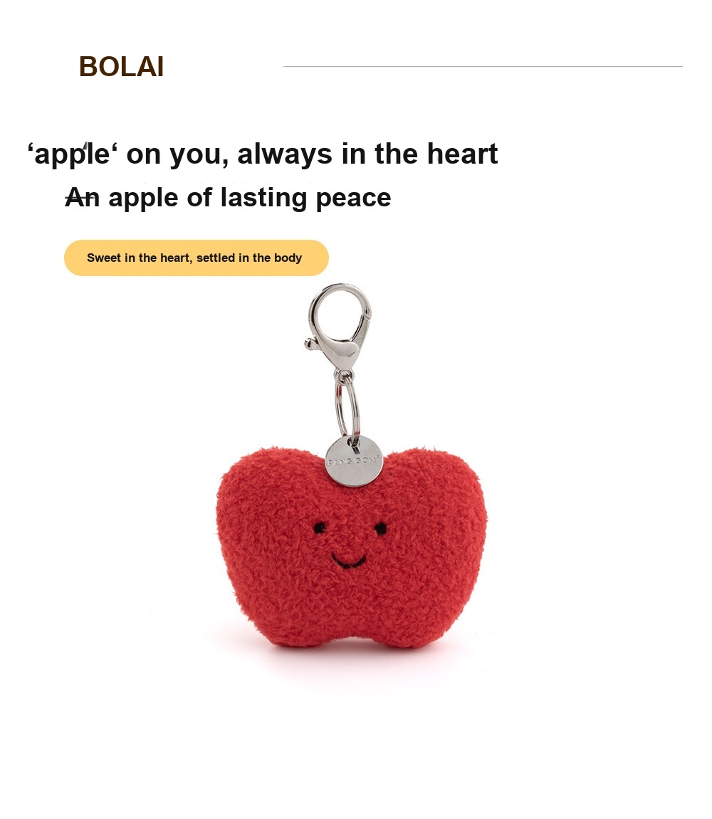 Heart Apple Plush Charm