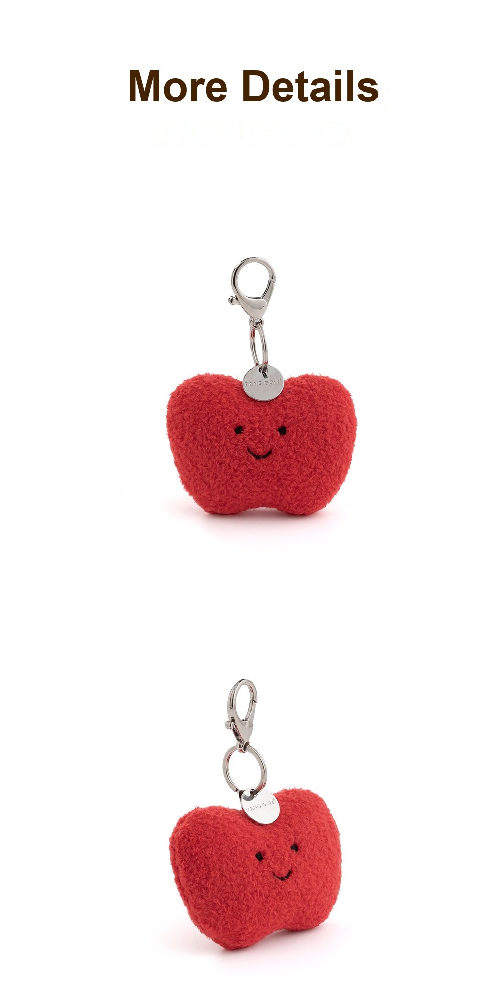 Heart Apple Plush Charm