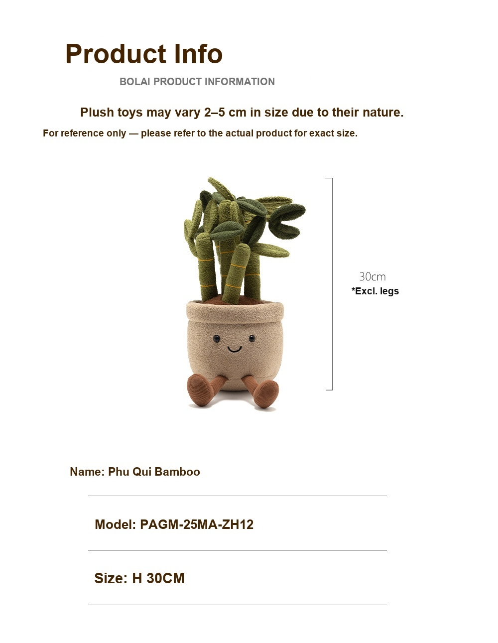 Lucky Bamboo Pot Plush