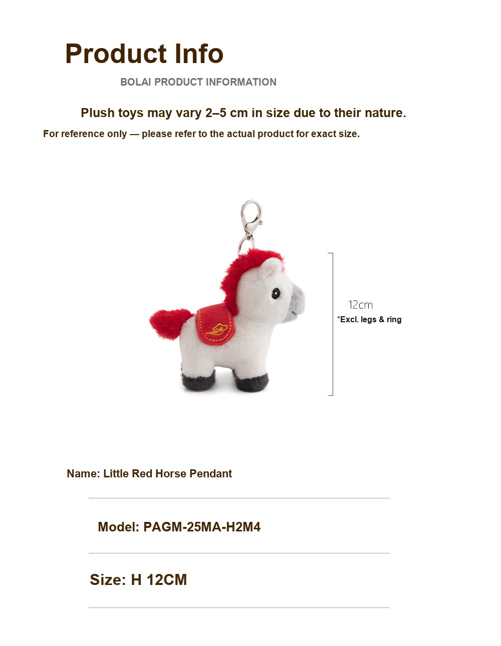 Little Red Horse Plush Charm