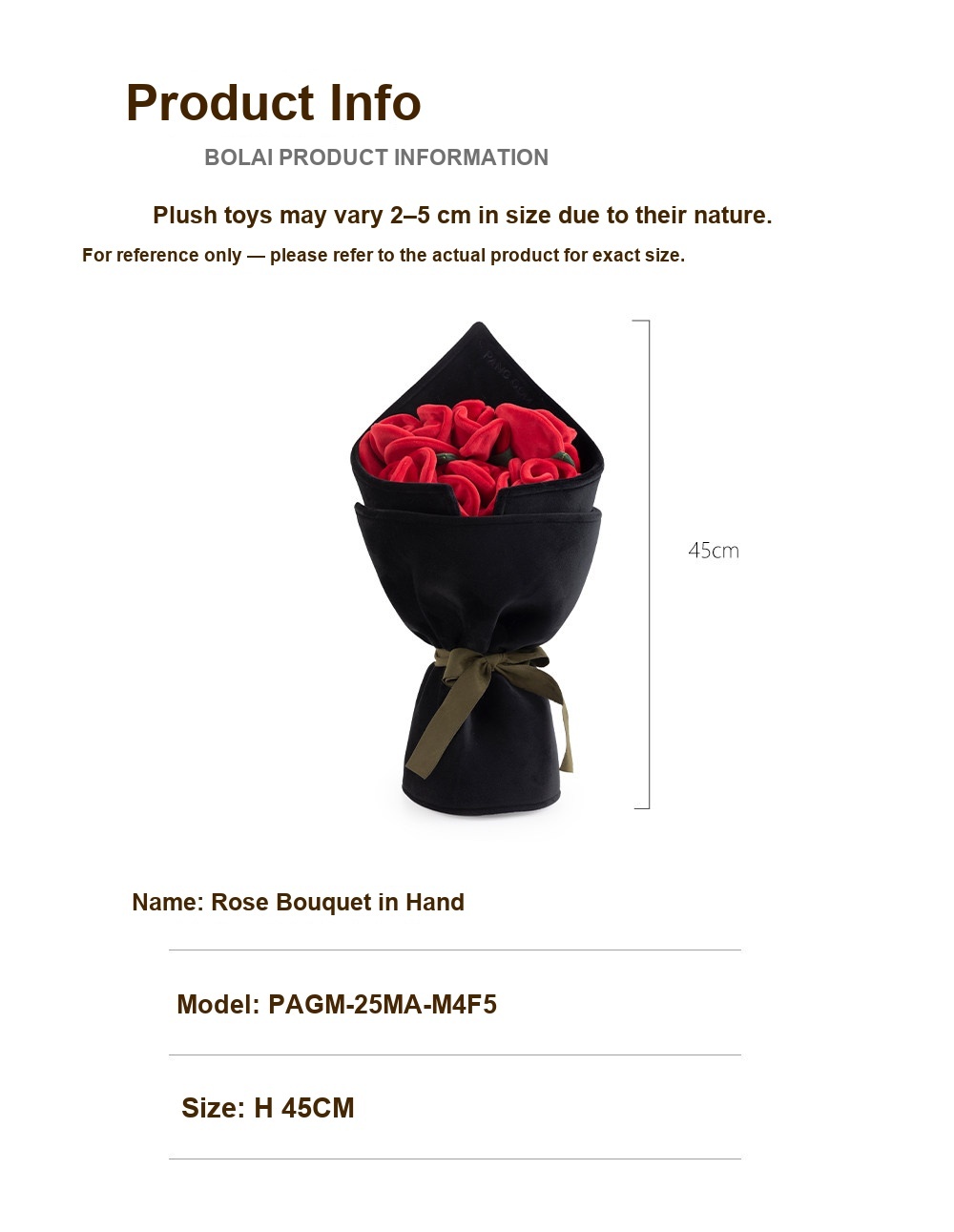 Handheld Rose Bouquet Plush