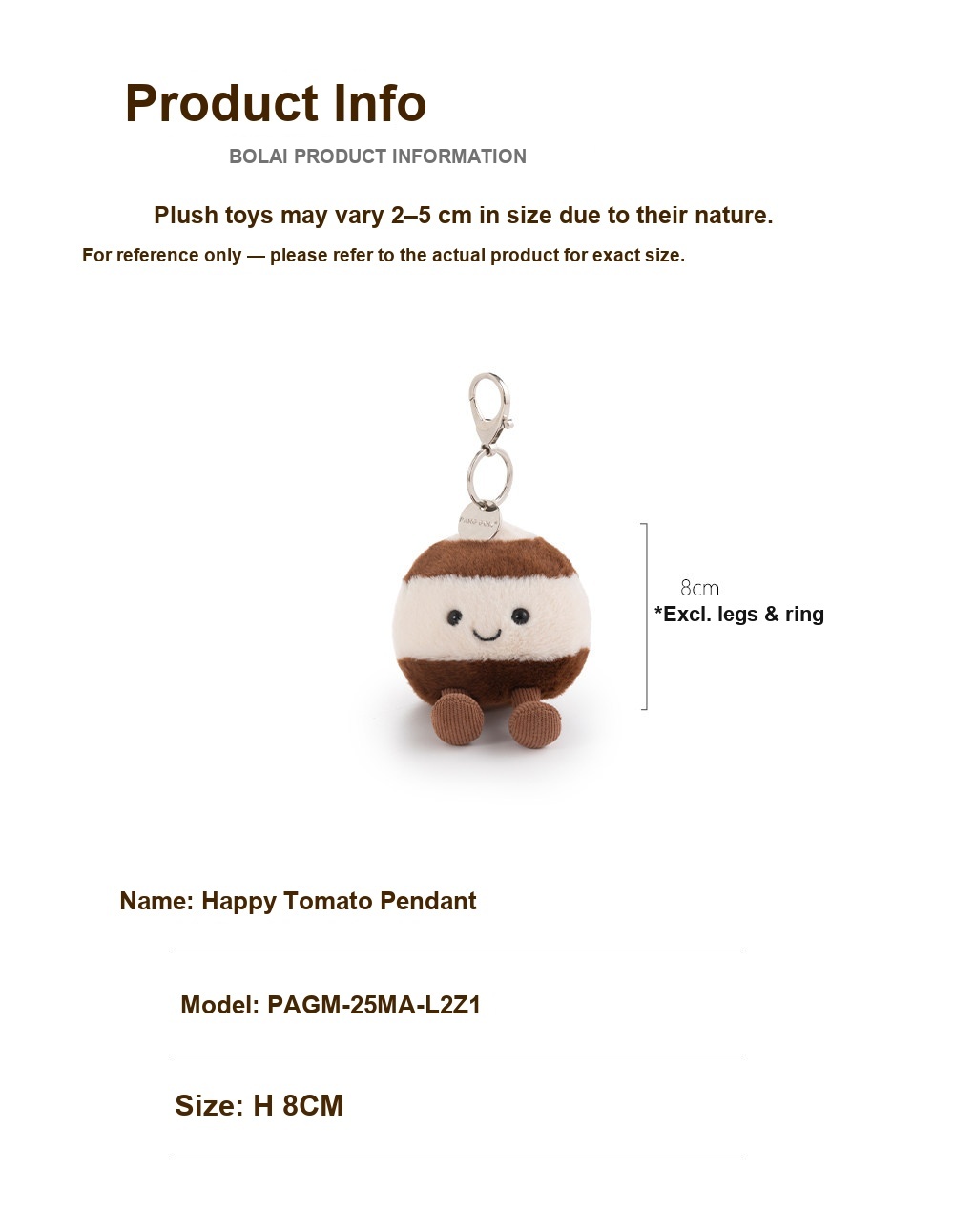 Happy Chestnut Plush Charm