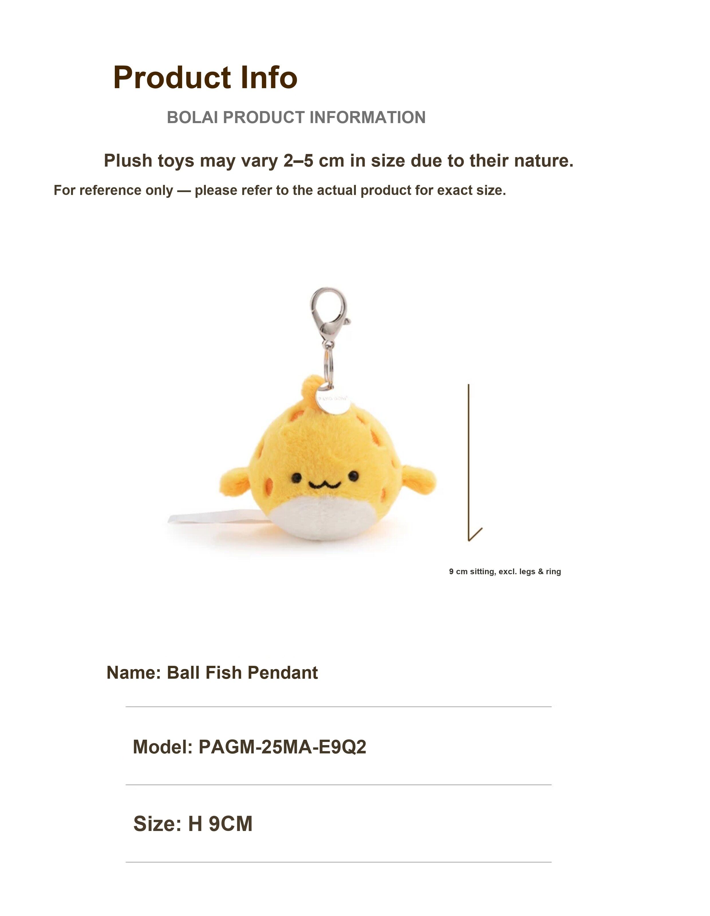 Puffy Fish Plush Charm