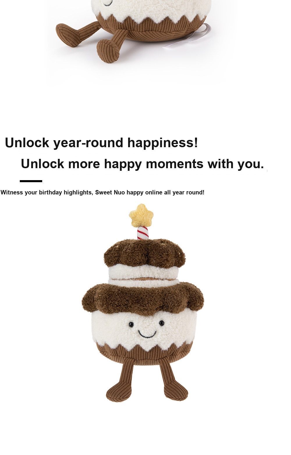 Smiley Cocoa Cake Plush Toy