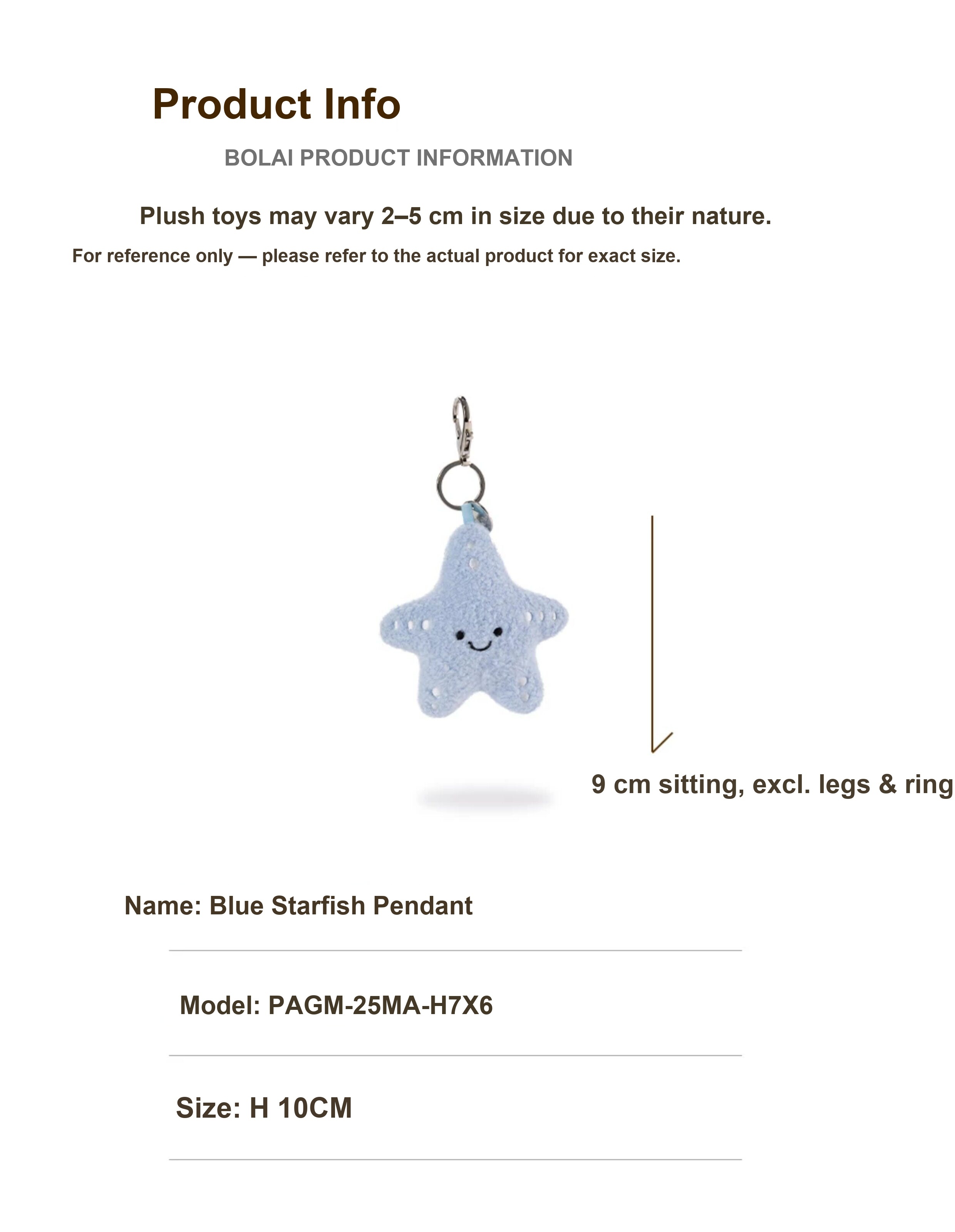 Blue Starfish Plush Charm