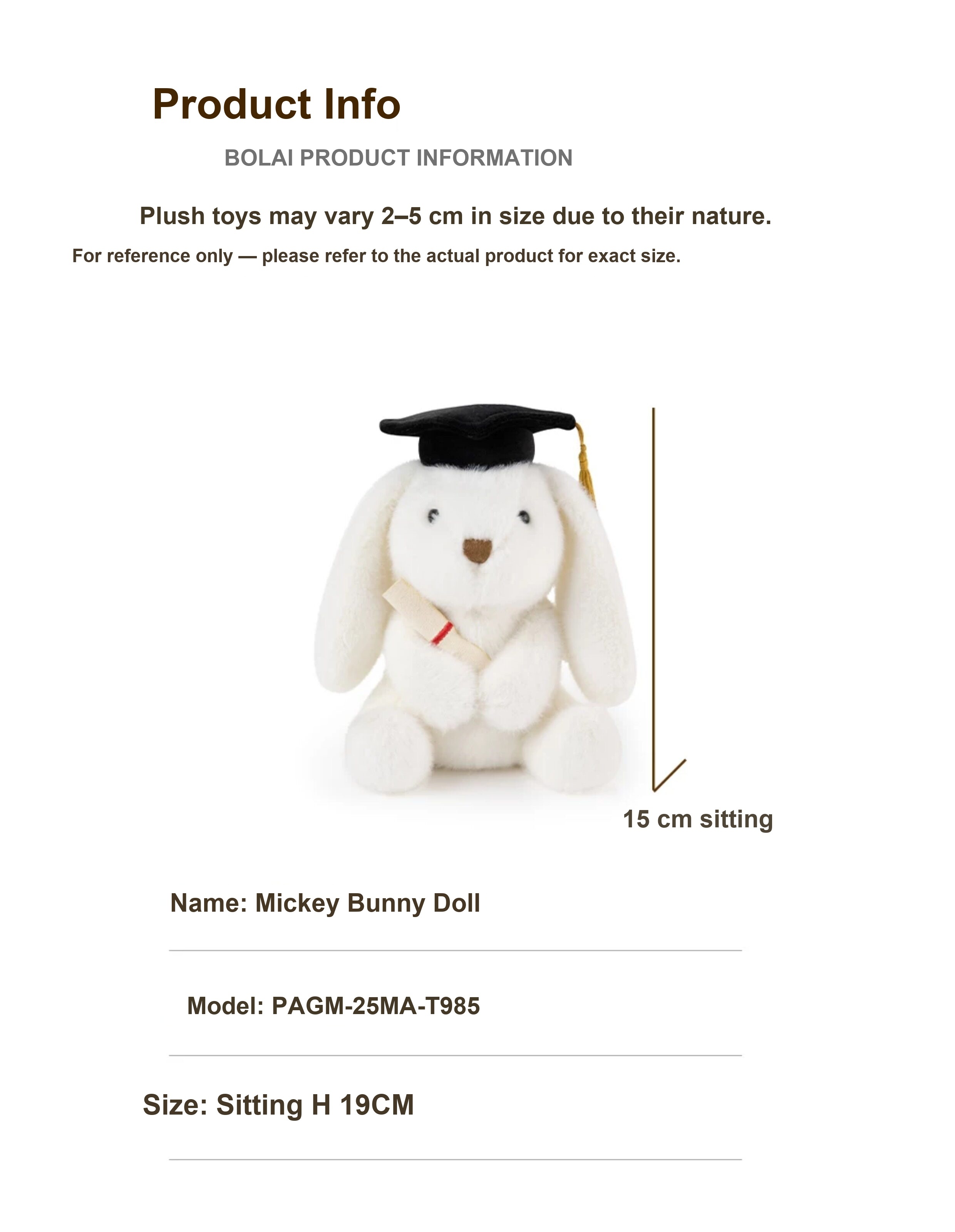 Graduation Miko Bunny Plush Toy