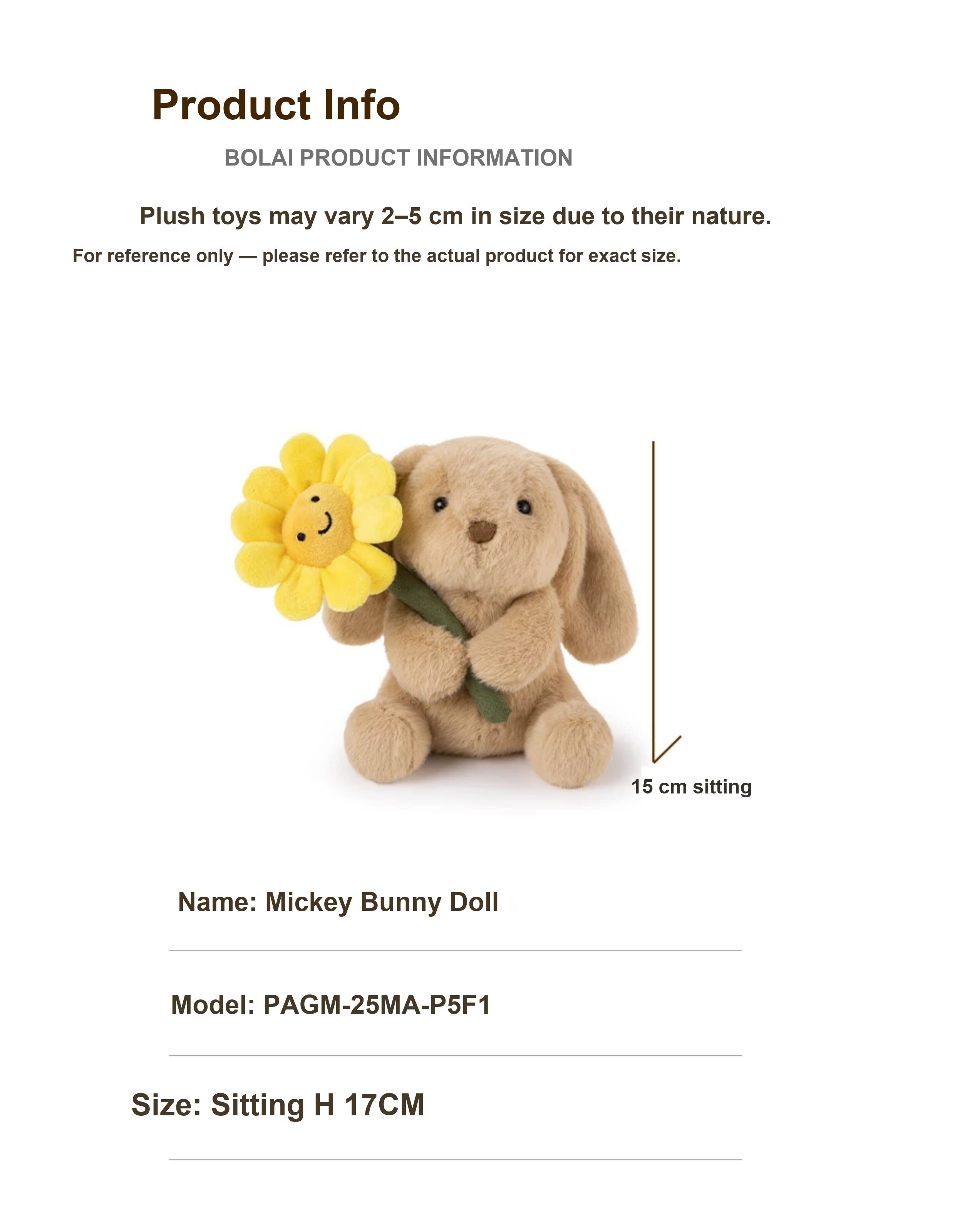 Sunflower Miko Bunny Plush