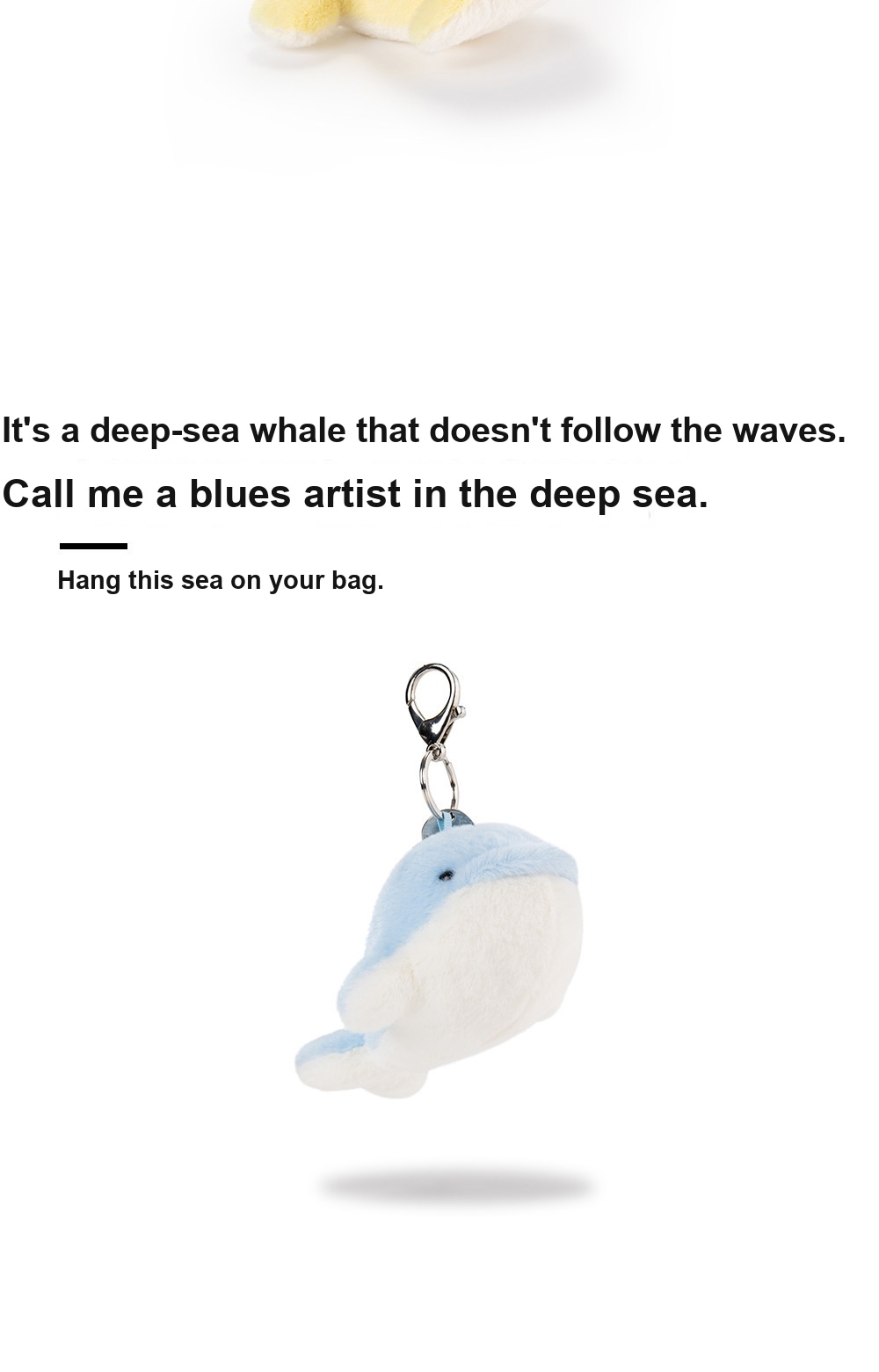 Blue & Yellow Heart Whale Plush Charm