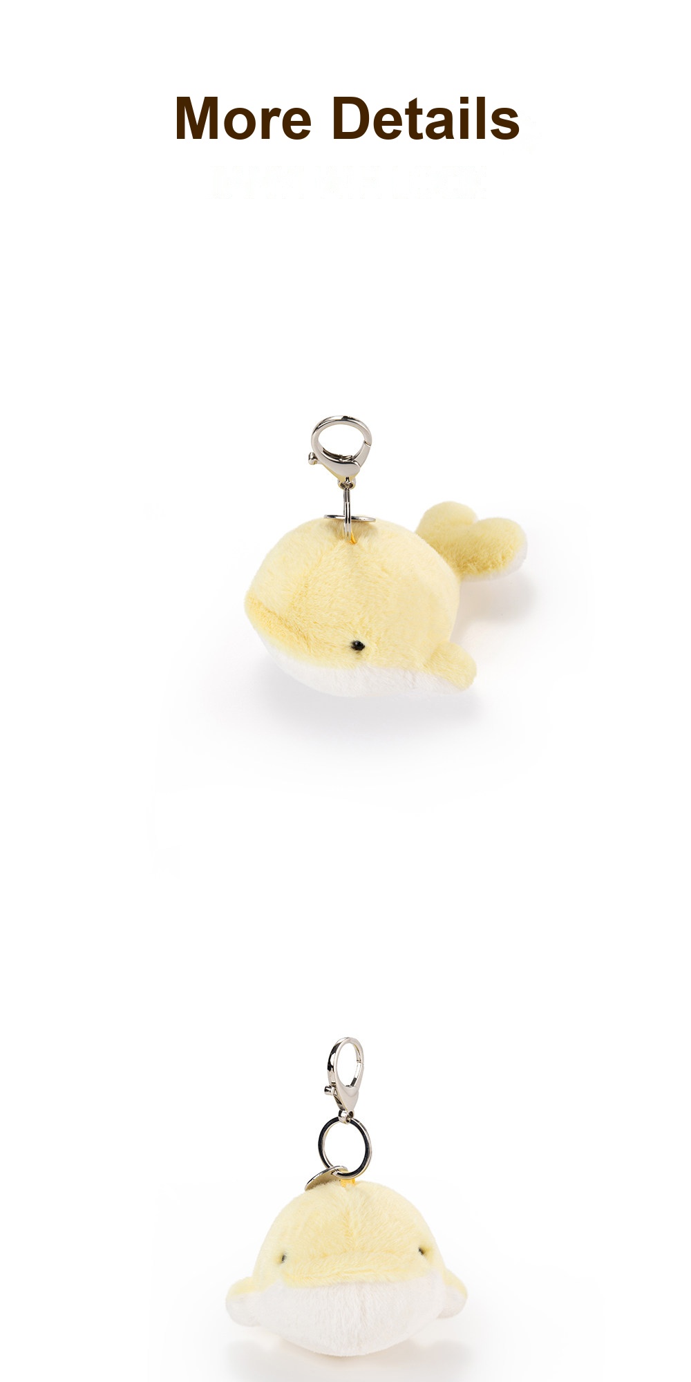 Blue & Yellow Heart Whale Plush Charm