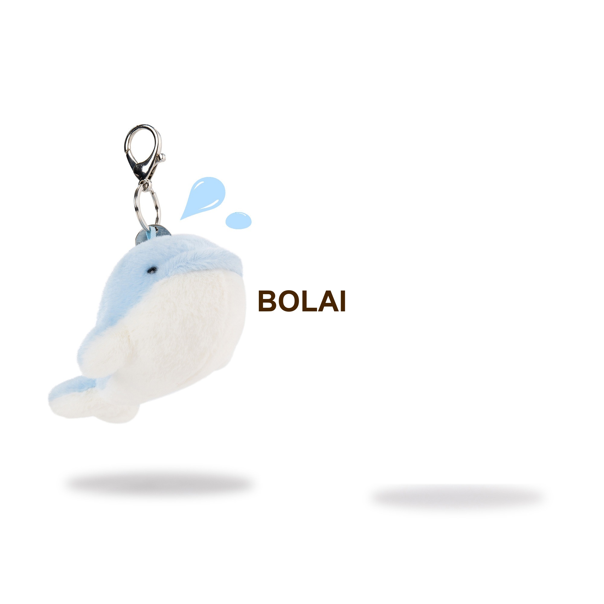 Blue & Yellow Heart Whale Plush Charm