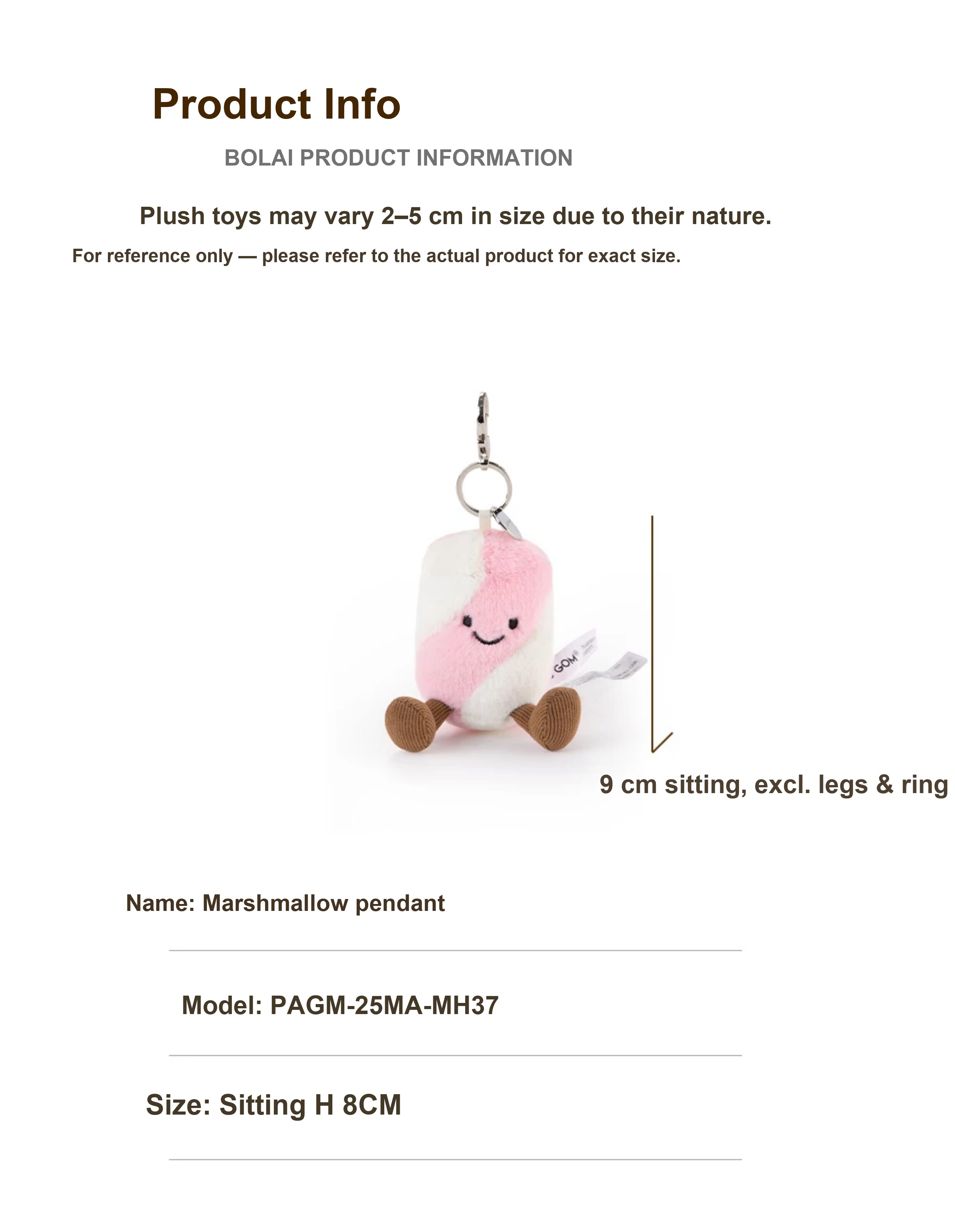 Marshmallow Plush Charm