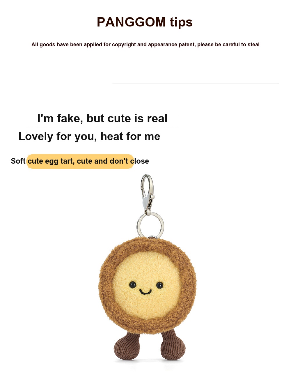 Egg Tart Plush Charm