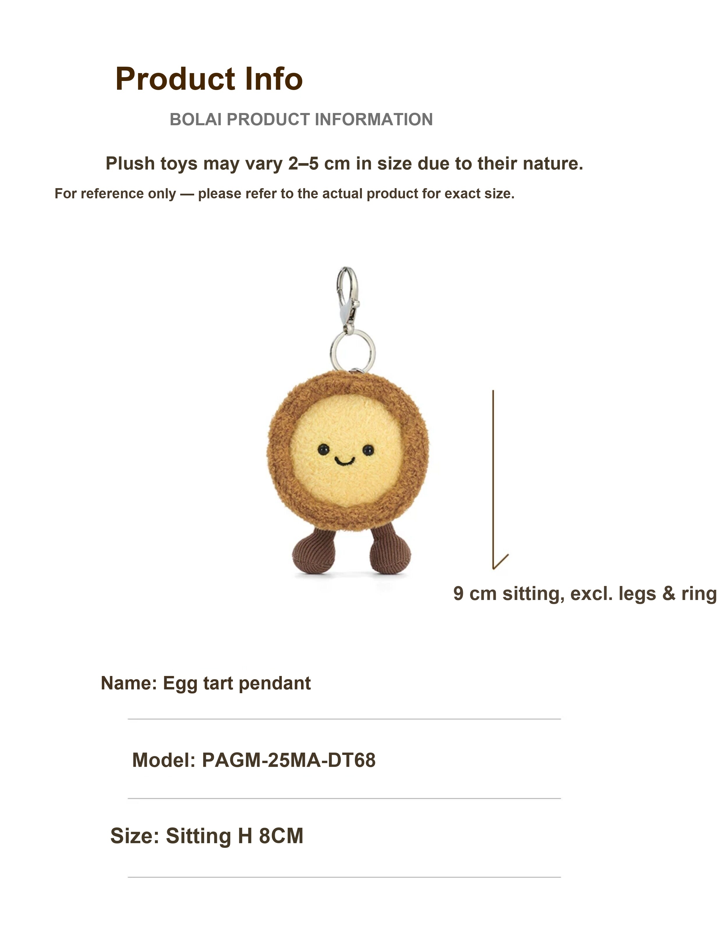 Egg Tart Plush Charm