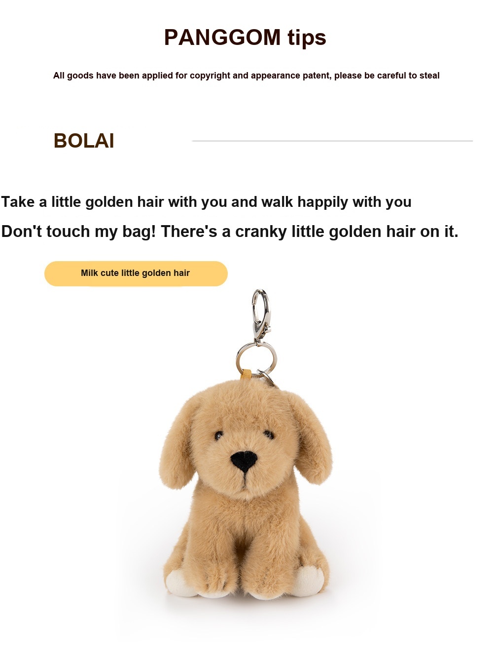 Golden Retriever Puppy Plush Charm