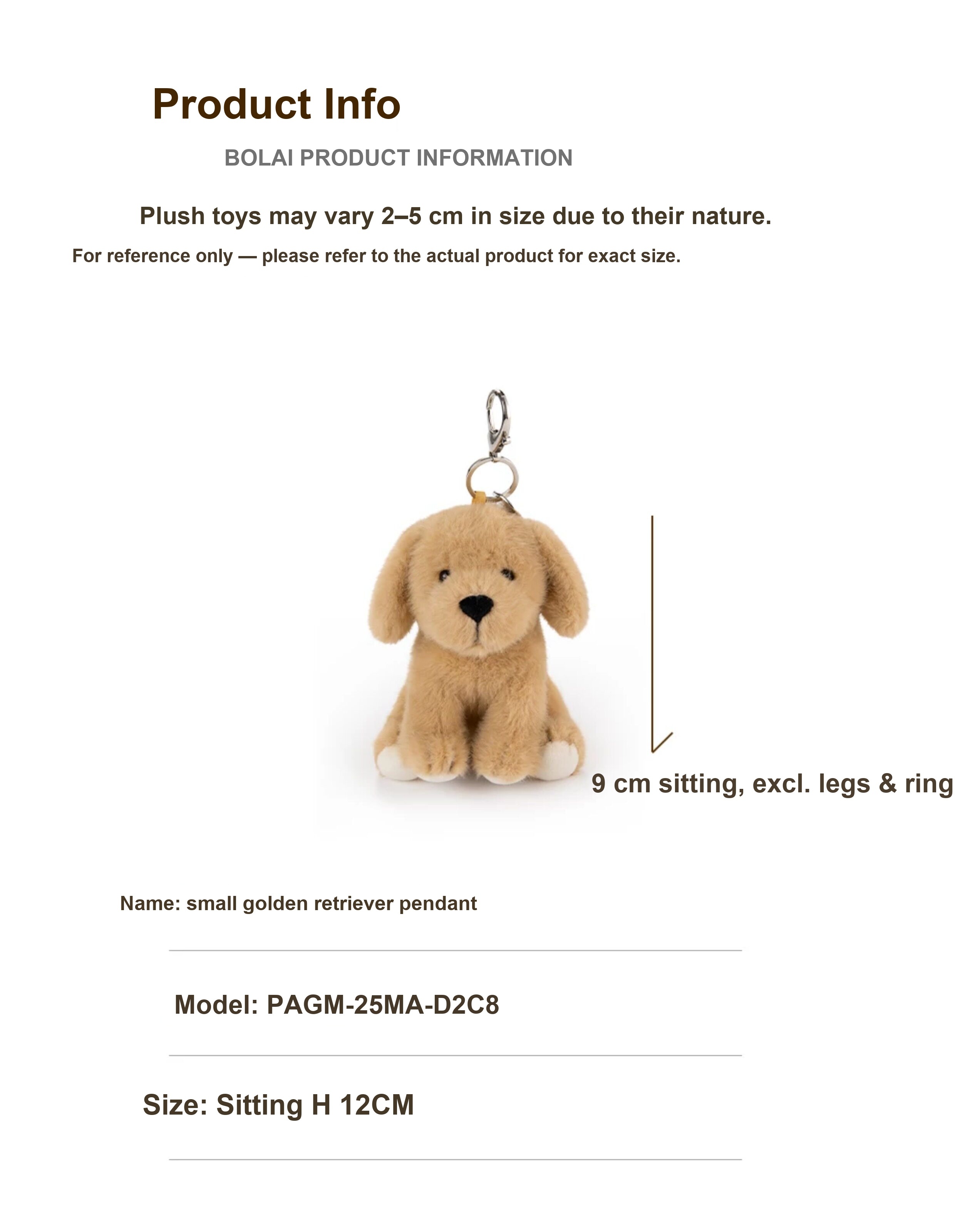 Golden Retriever Puppy Plush Charm
