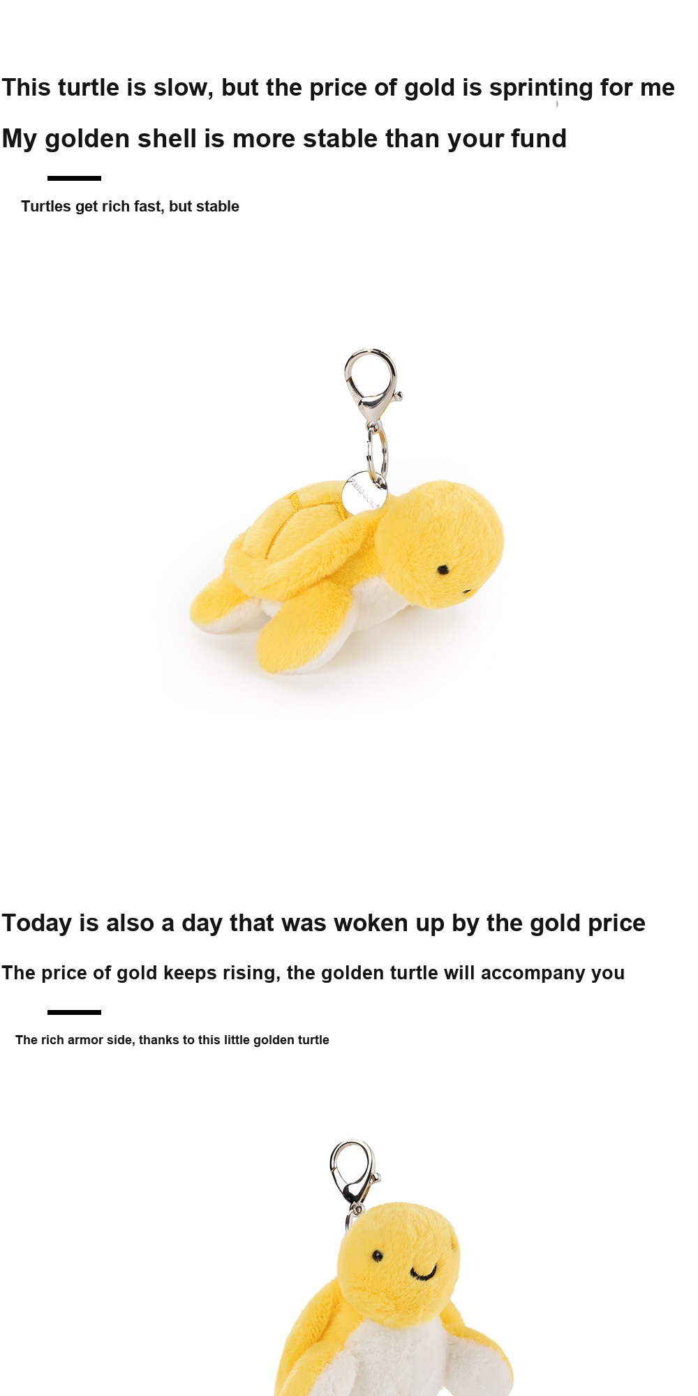 Golden Turtle Plush Charm