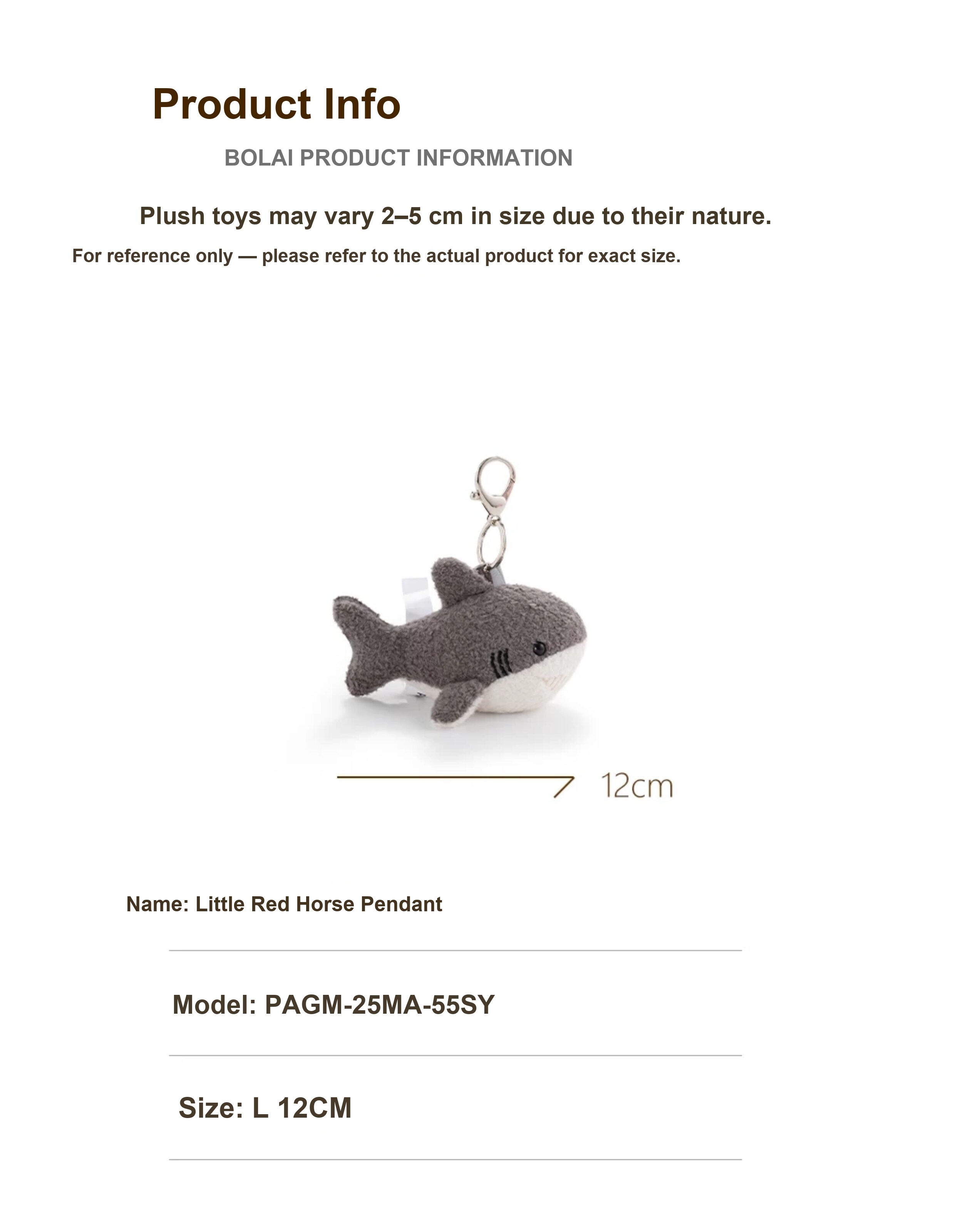 Little Shark Plush Charm