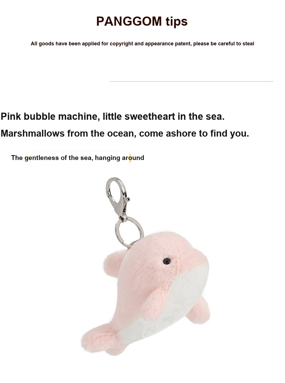 Pink Dolphin Plush Charm