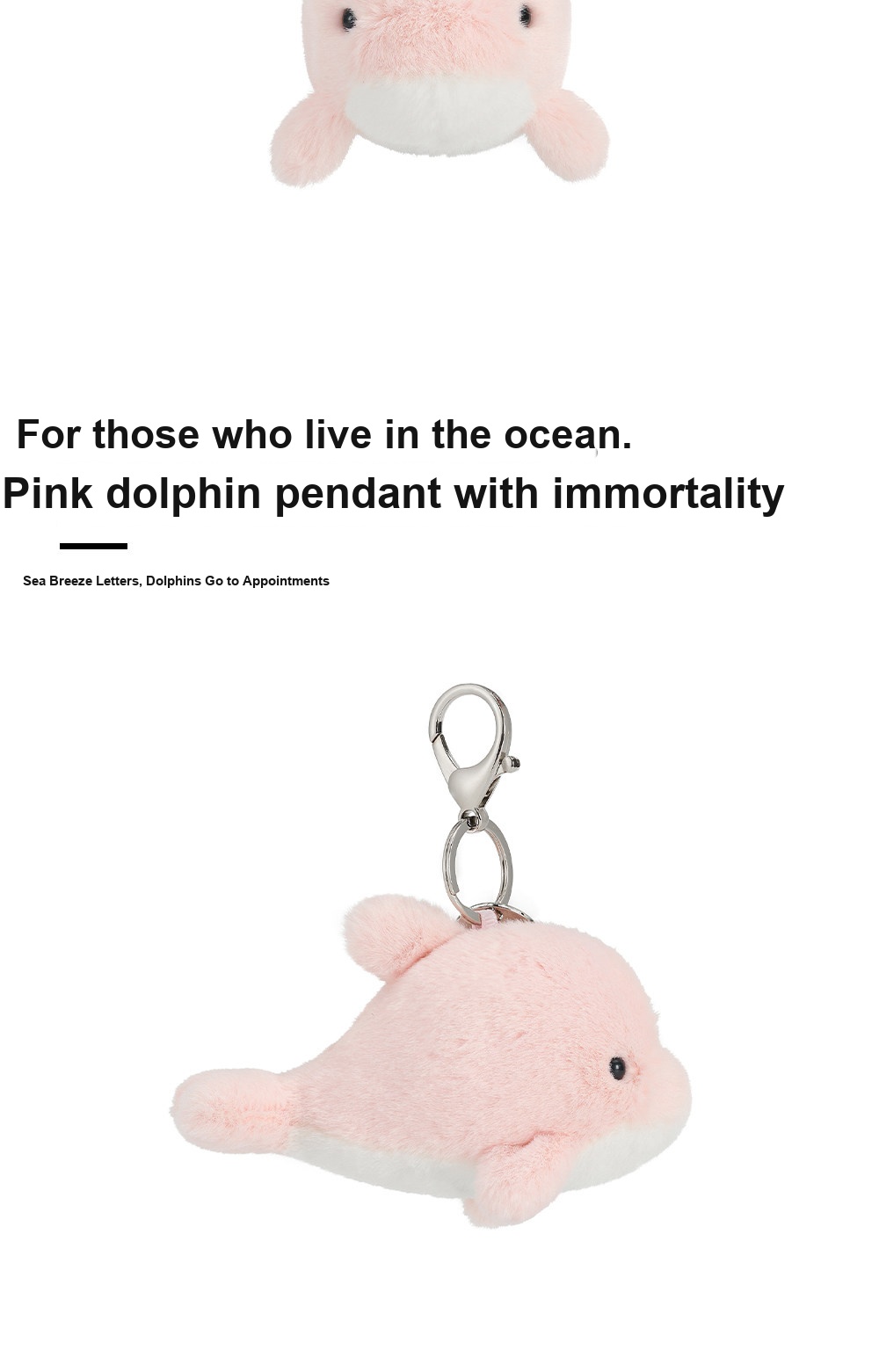 Pink Dolphin Plush Charm
