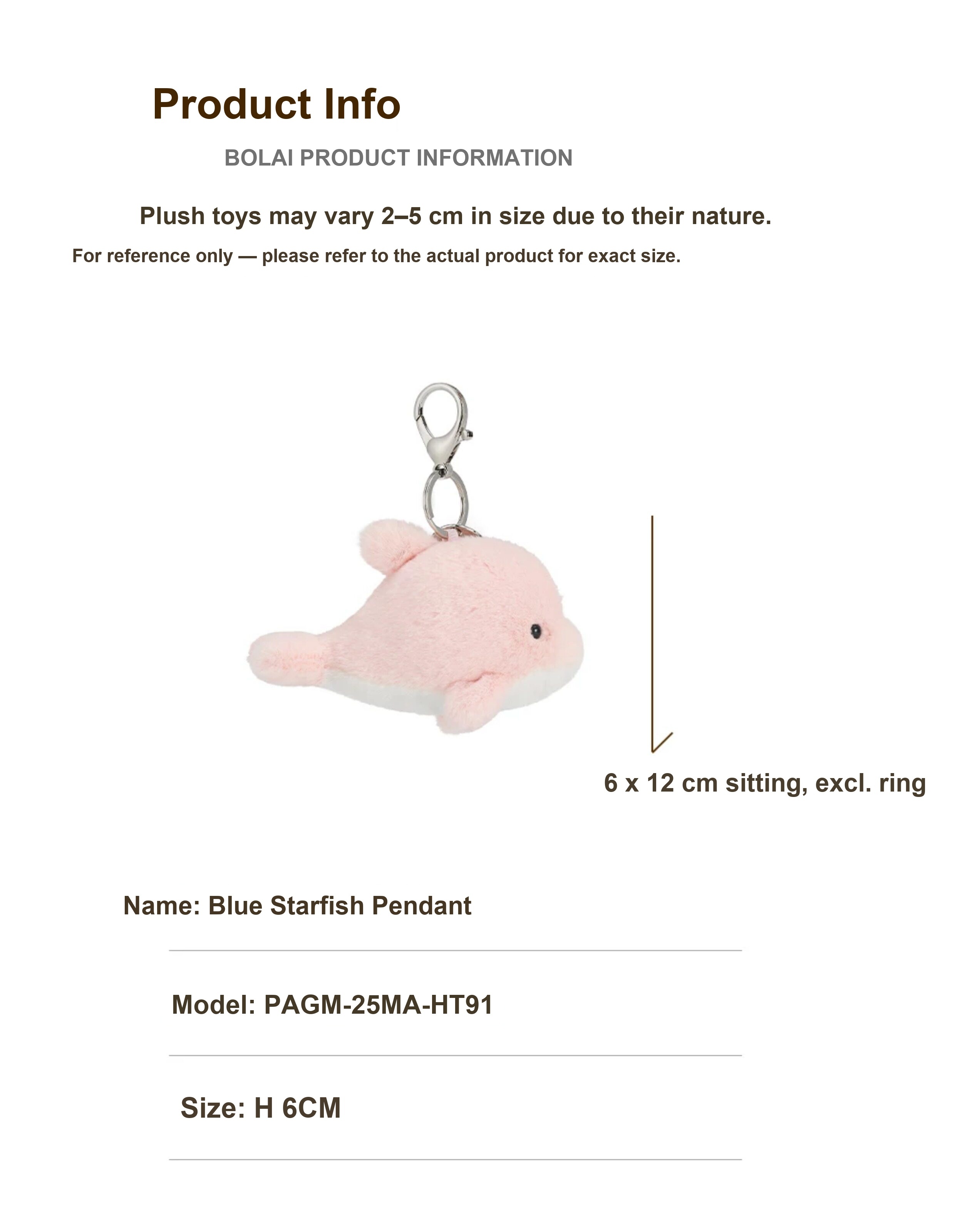Pink Dolphin Plush Charm