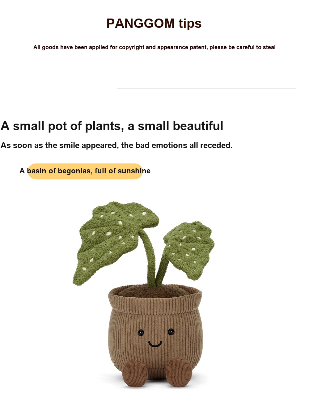 Mini Begonia Pot Plush