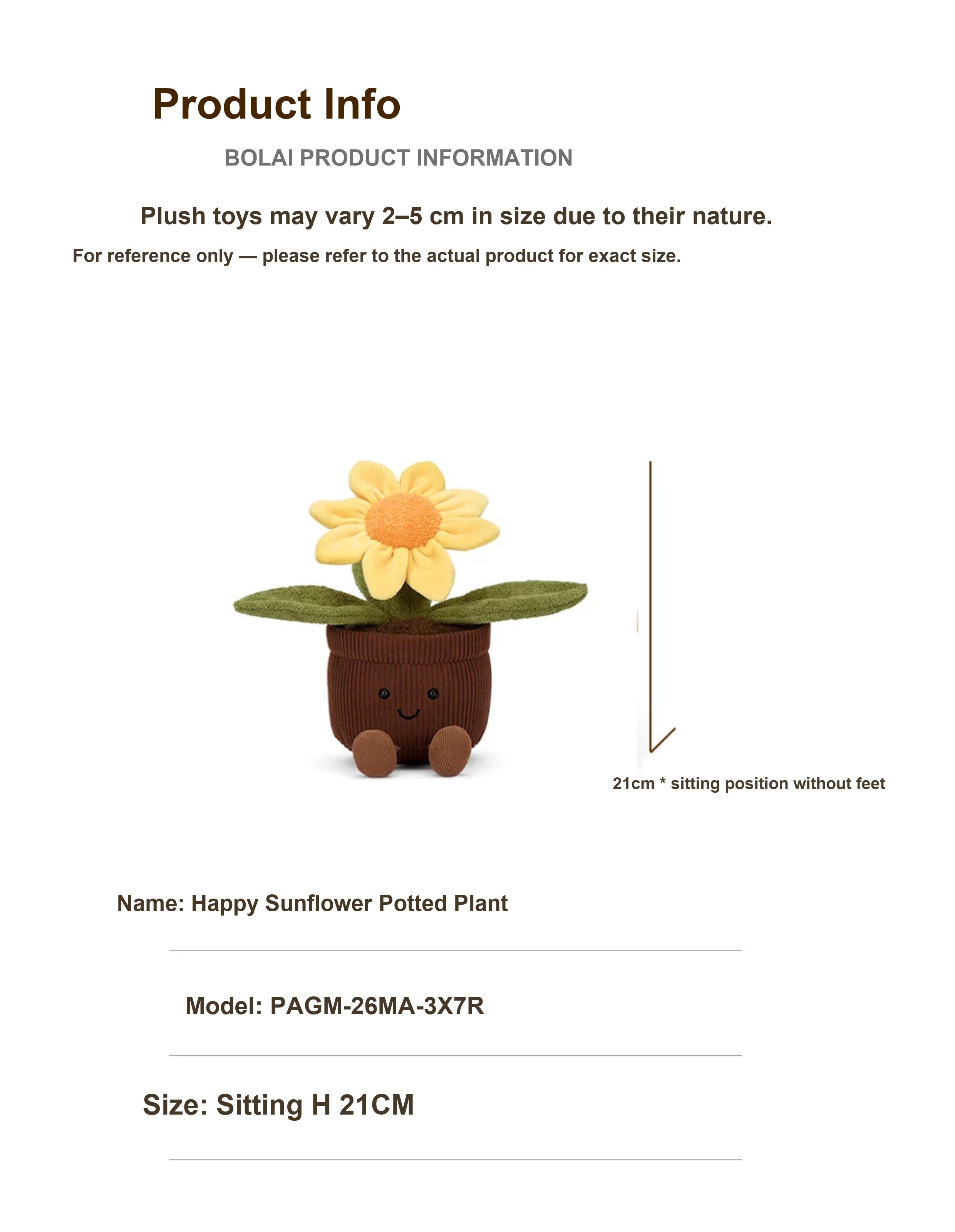 Mini Sunflower Pot Plush