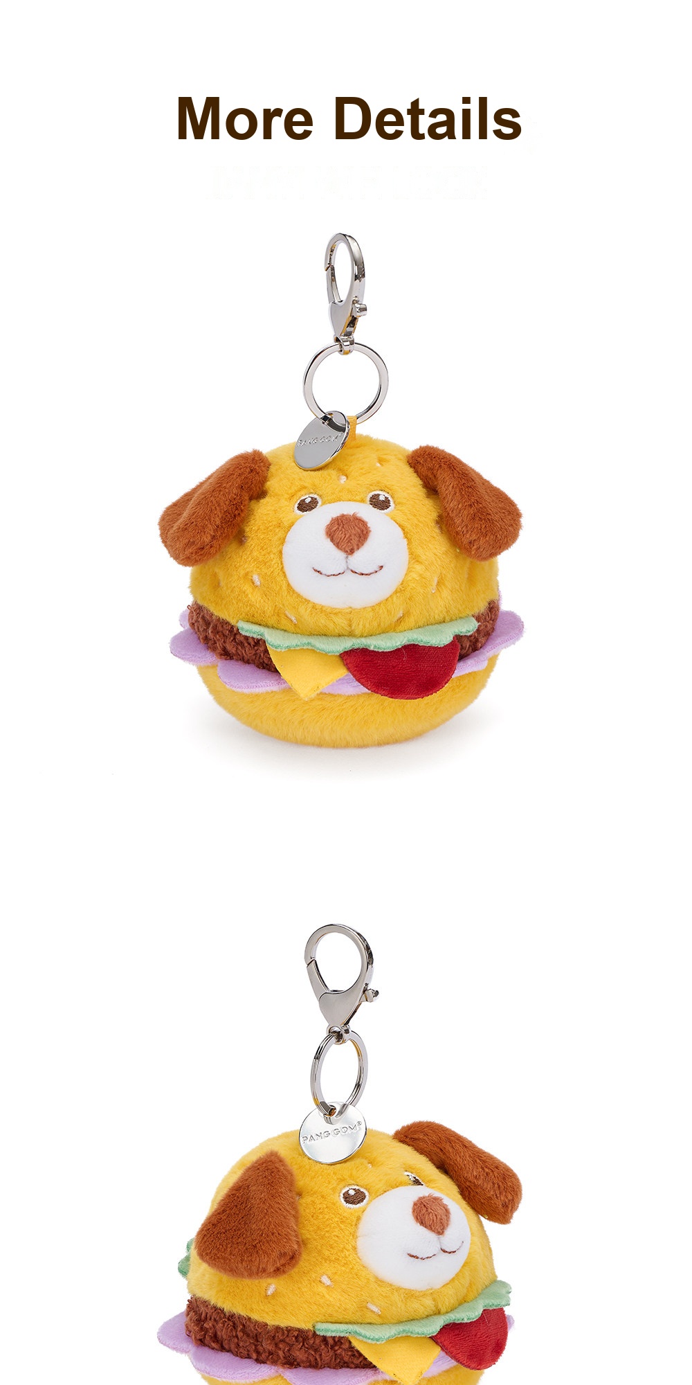 Happy Puppy Burger Plush Charm