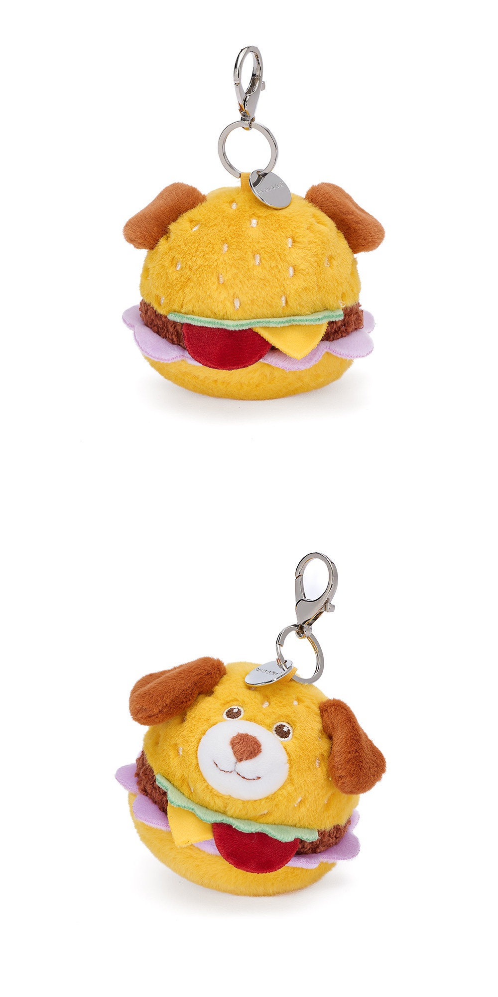 Happy Puppy Burger Plush Charm