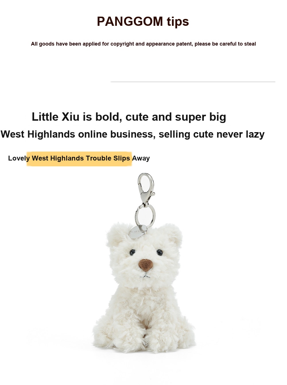 Westie Puppy Plush Charm