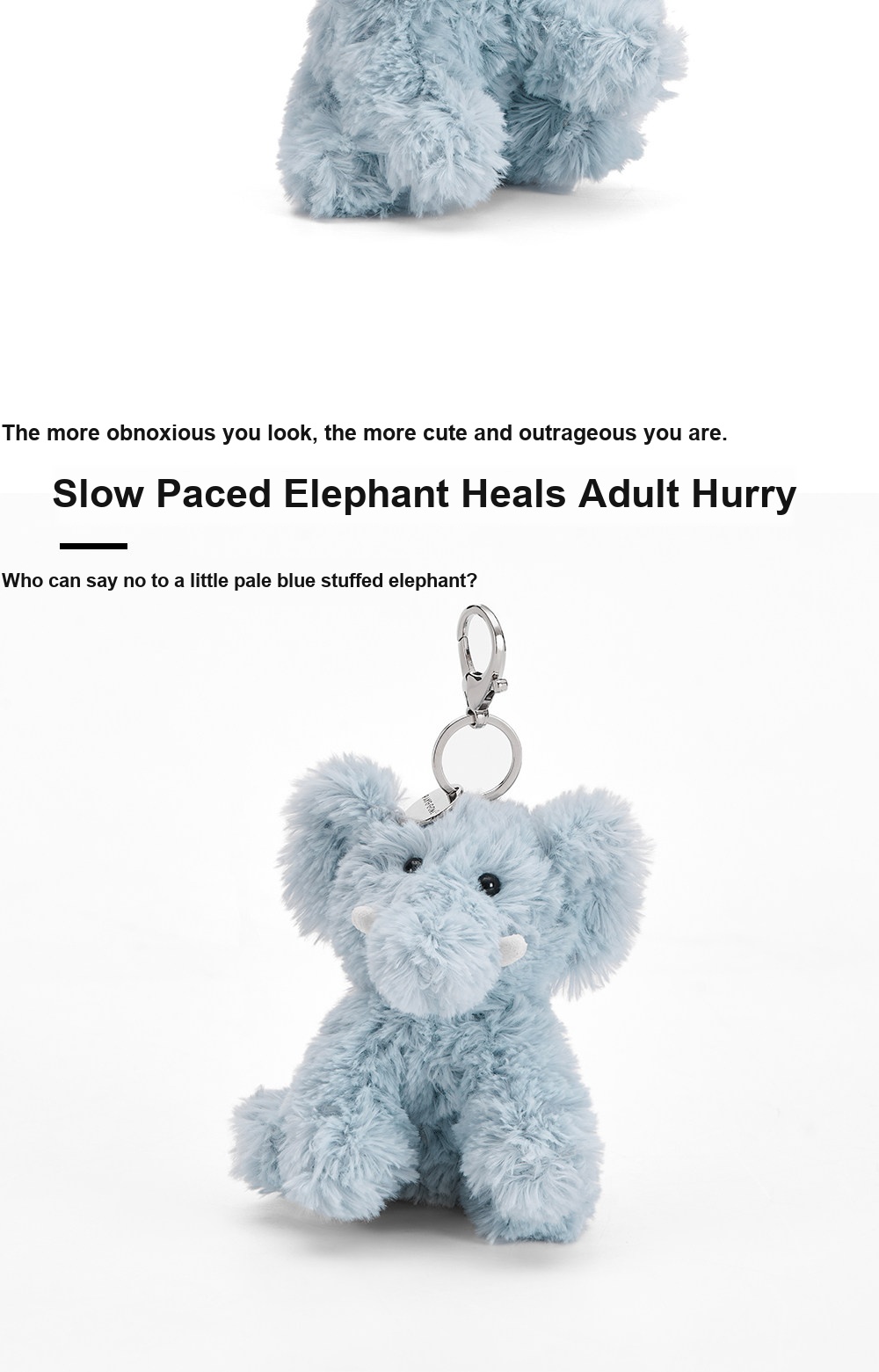 Blu Elephant Plush Charm