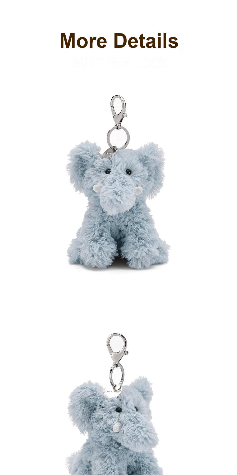 Blu Elephant Plush Charm