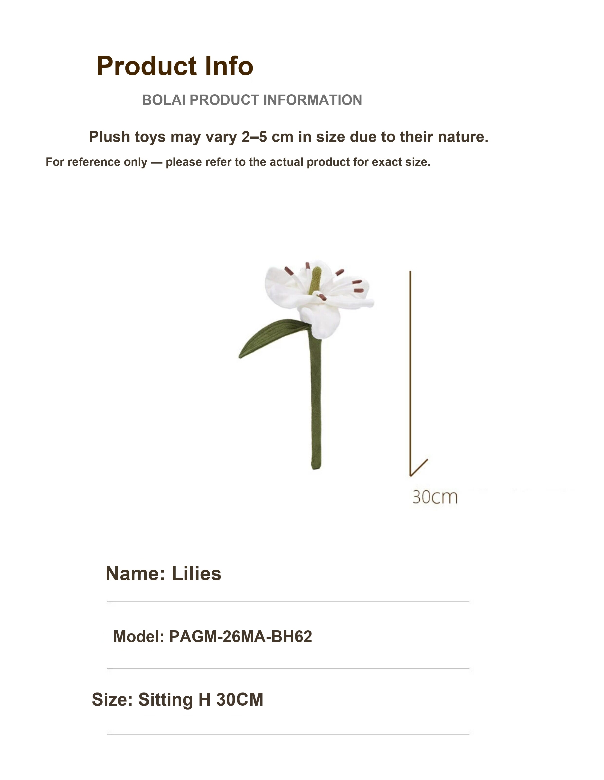 Lily Flower Bouquet Plush