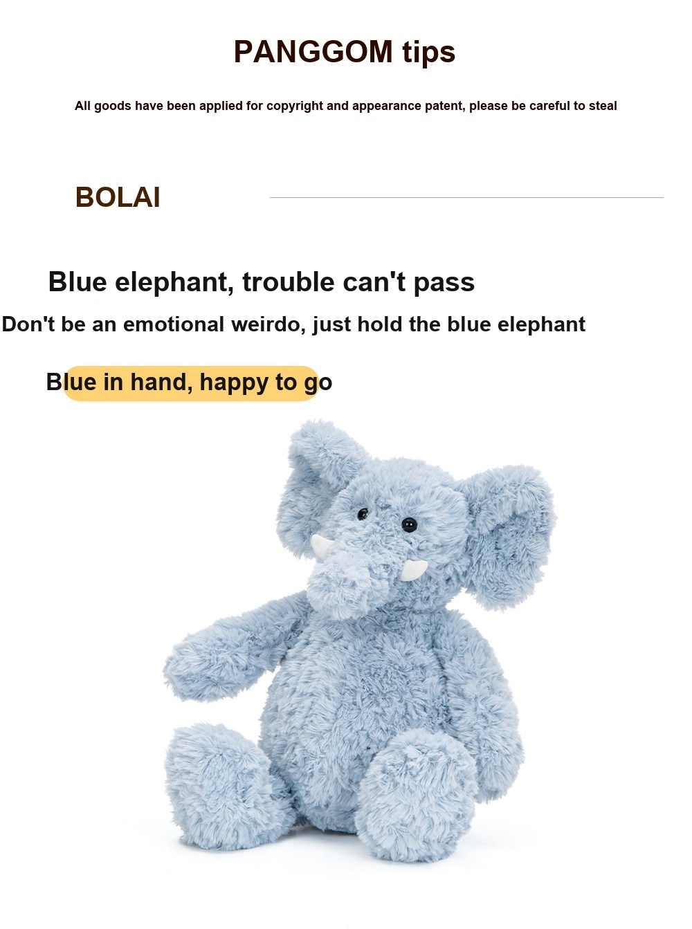 Blu Elephant Plush Toy