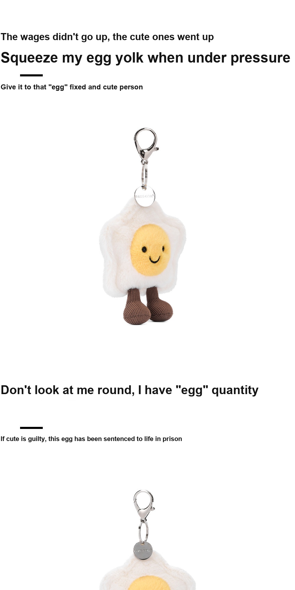 Star Fried Egg Plush Charm
