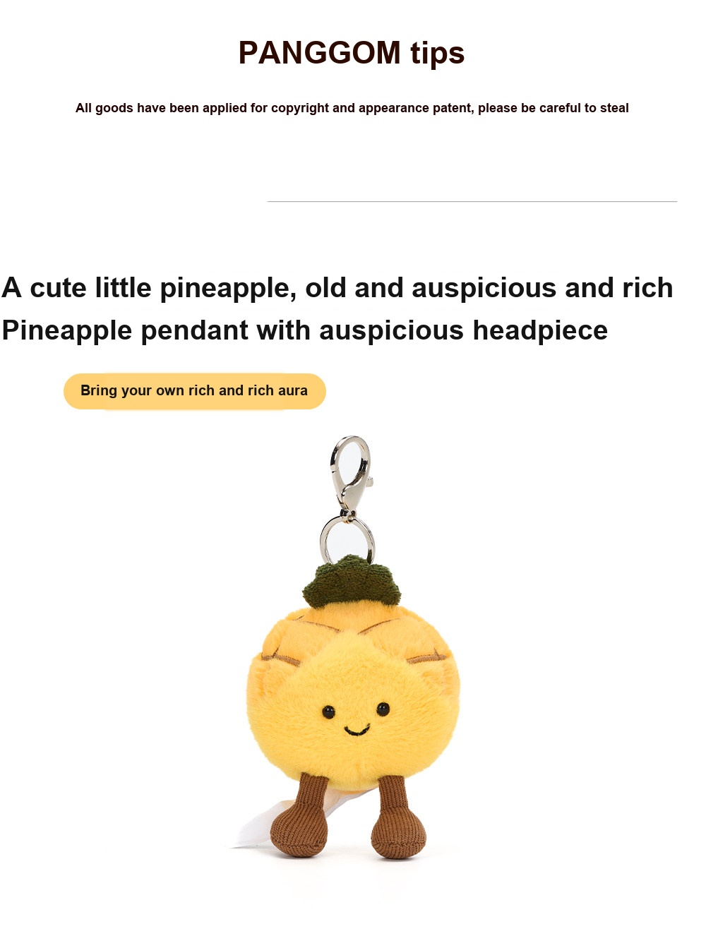 Happy Pineapple Plush Charm