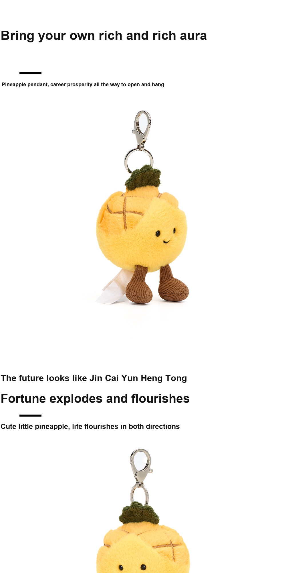 Happy Pineapple Plush Charm