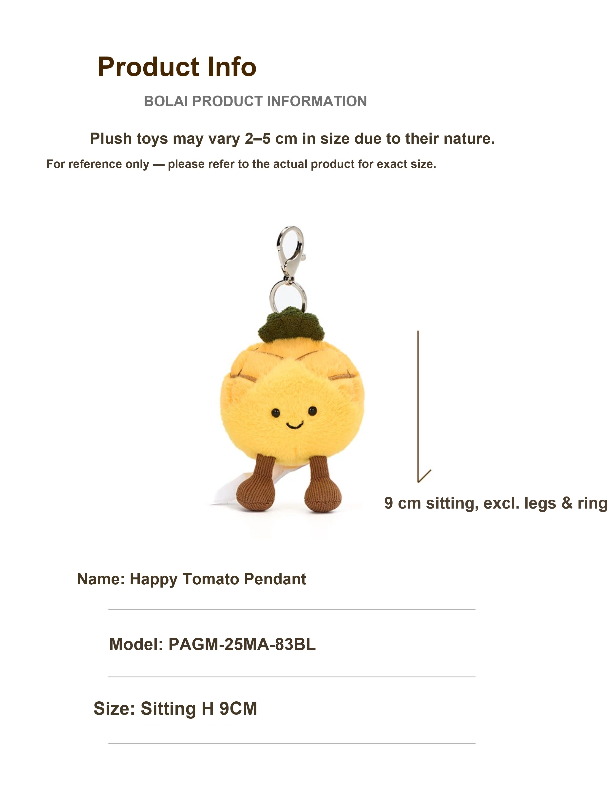 Happy Pineapple Plush Charm