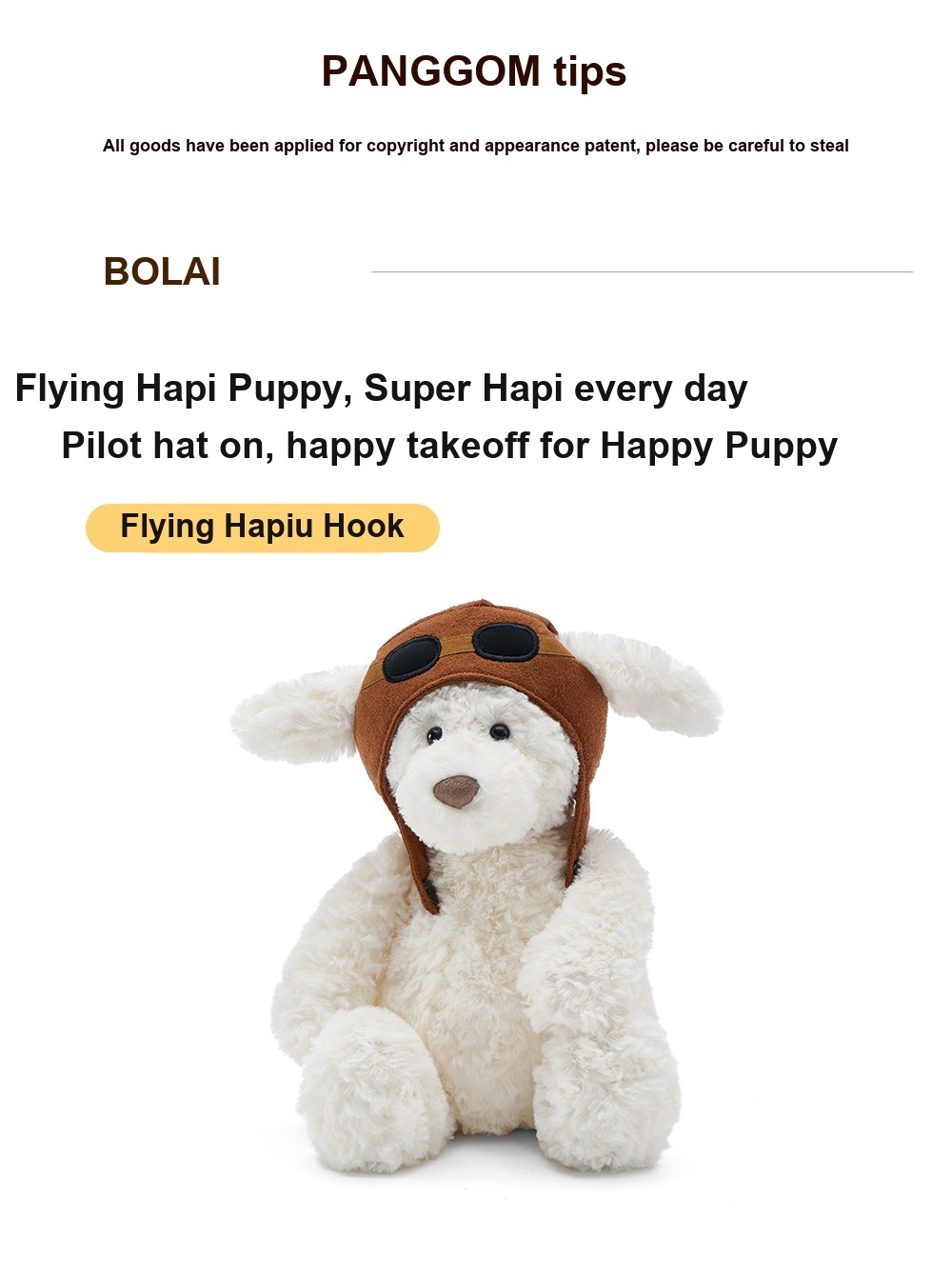 Pilot Happy Puppy Plush Toy