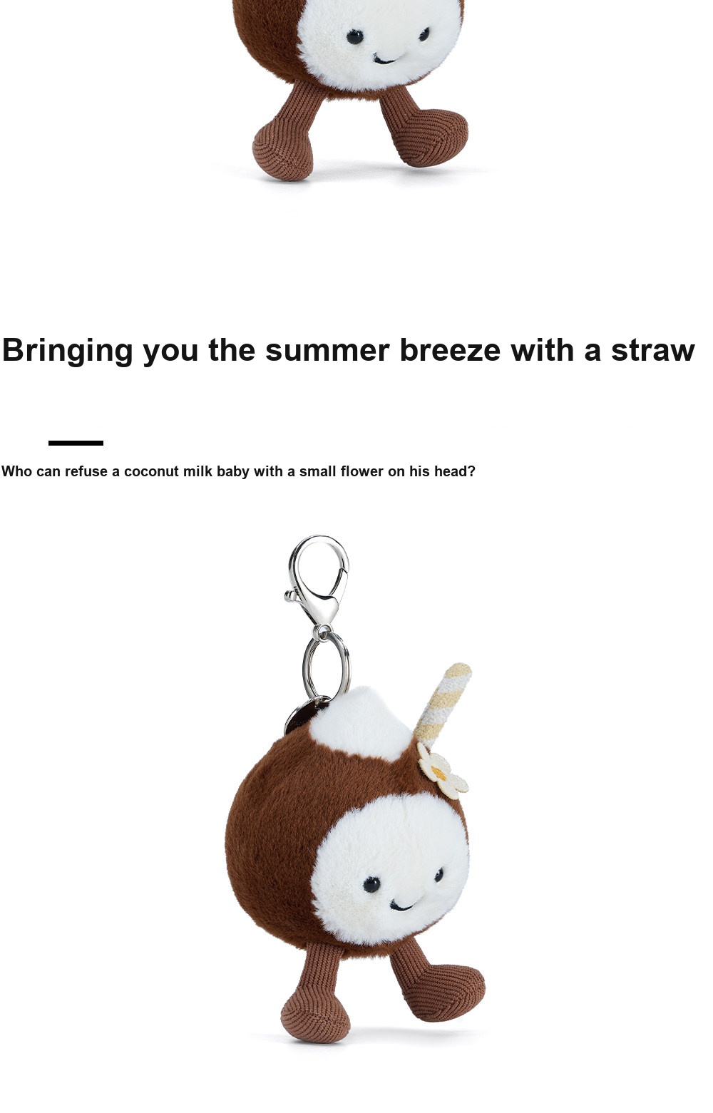 Happy Coconut Drink Plush Charm